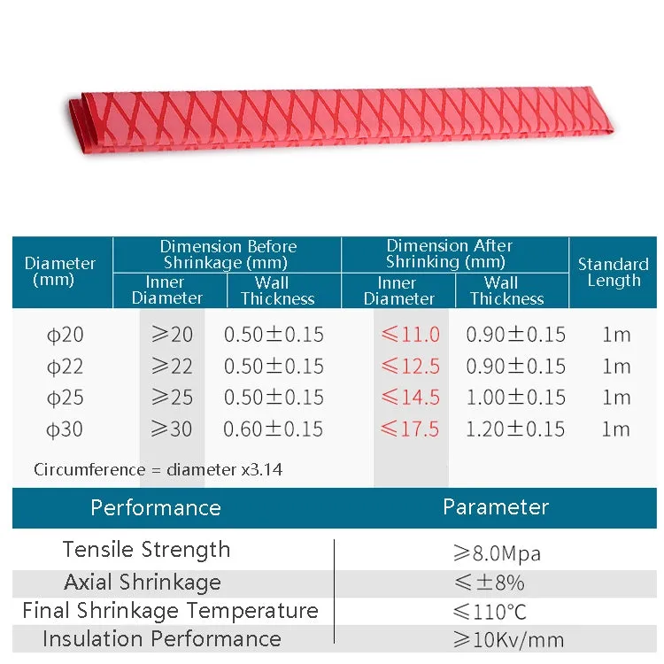 1m Fish Rod Heat Shrinkable Hand Handling Insulation Non-Slip Waterproof Sleeve, Specification: Diameter 28mm(Yellow)