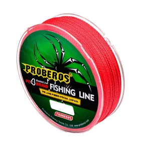 2 PCS PROBEROS 4 Edited 100M Strong Horse Fish Line, Line number: 1.0 / 15LB(Red)