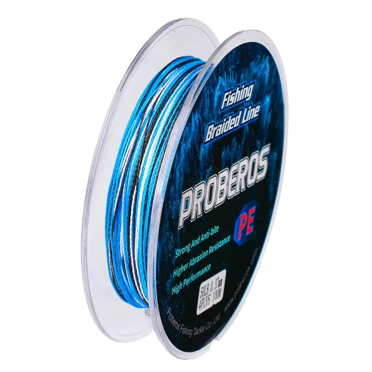2 PCS PROBEROS 4 Edits 100M Strong Horse Fish Line, Line number: 1.5 / 20LB(Blue)
