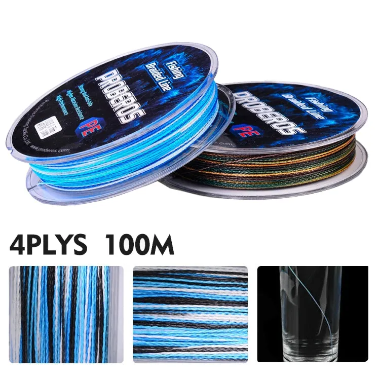 2 PCS PROBEROS 4 Edits 100M Strong Horse Fish Line, Line number: 1.5 / 20LB(Blue)