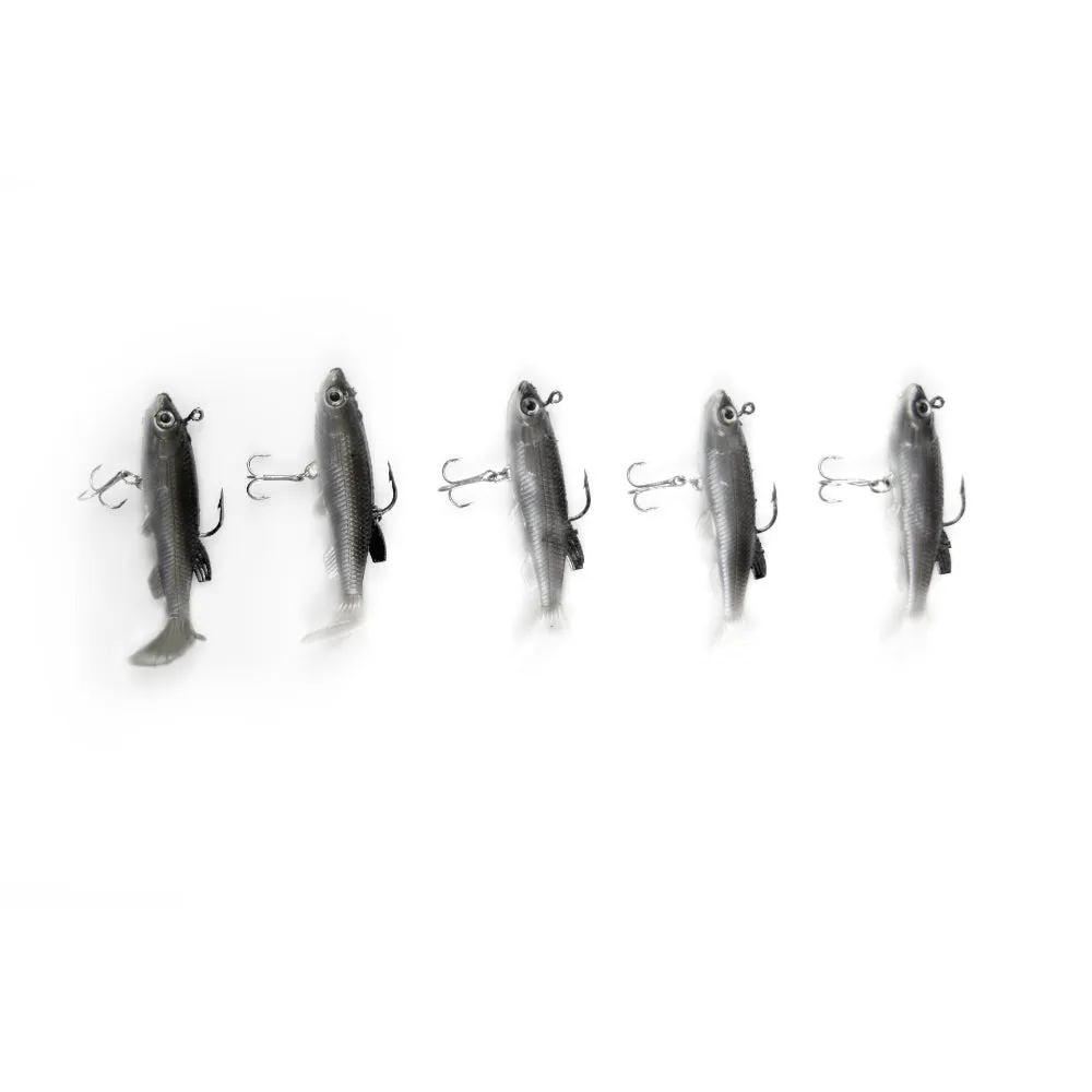 20 X Soft Plastic Vibe Freshwater Lures Mullet Flathead Jig Heads Cod Fishing