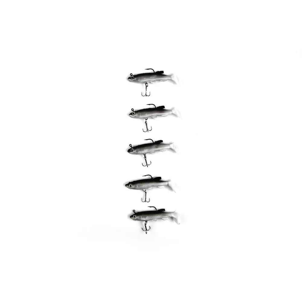 20 X Soft Plastic Vibe Freshwater Lures Mullet Flathead Jig Heads Cod Fishing