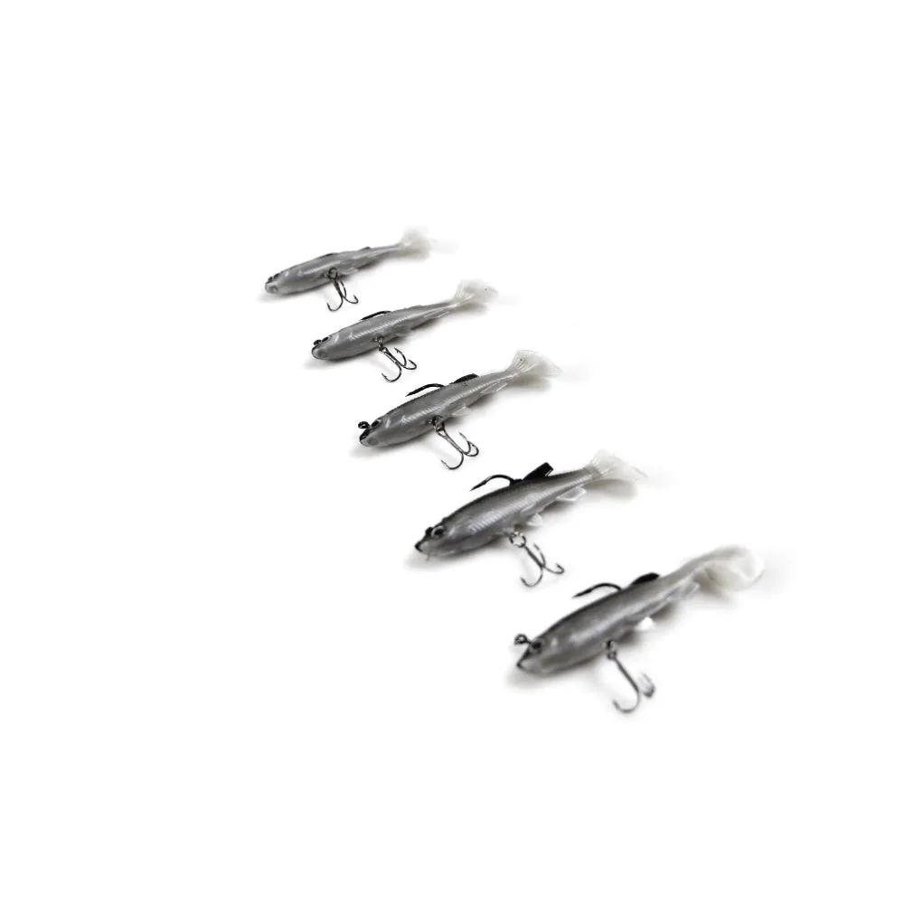20 X Soft Plastic Vibe Freshwater Lures Mullet Flathead Jig Heads Cod Fishing