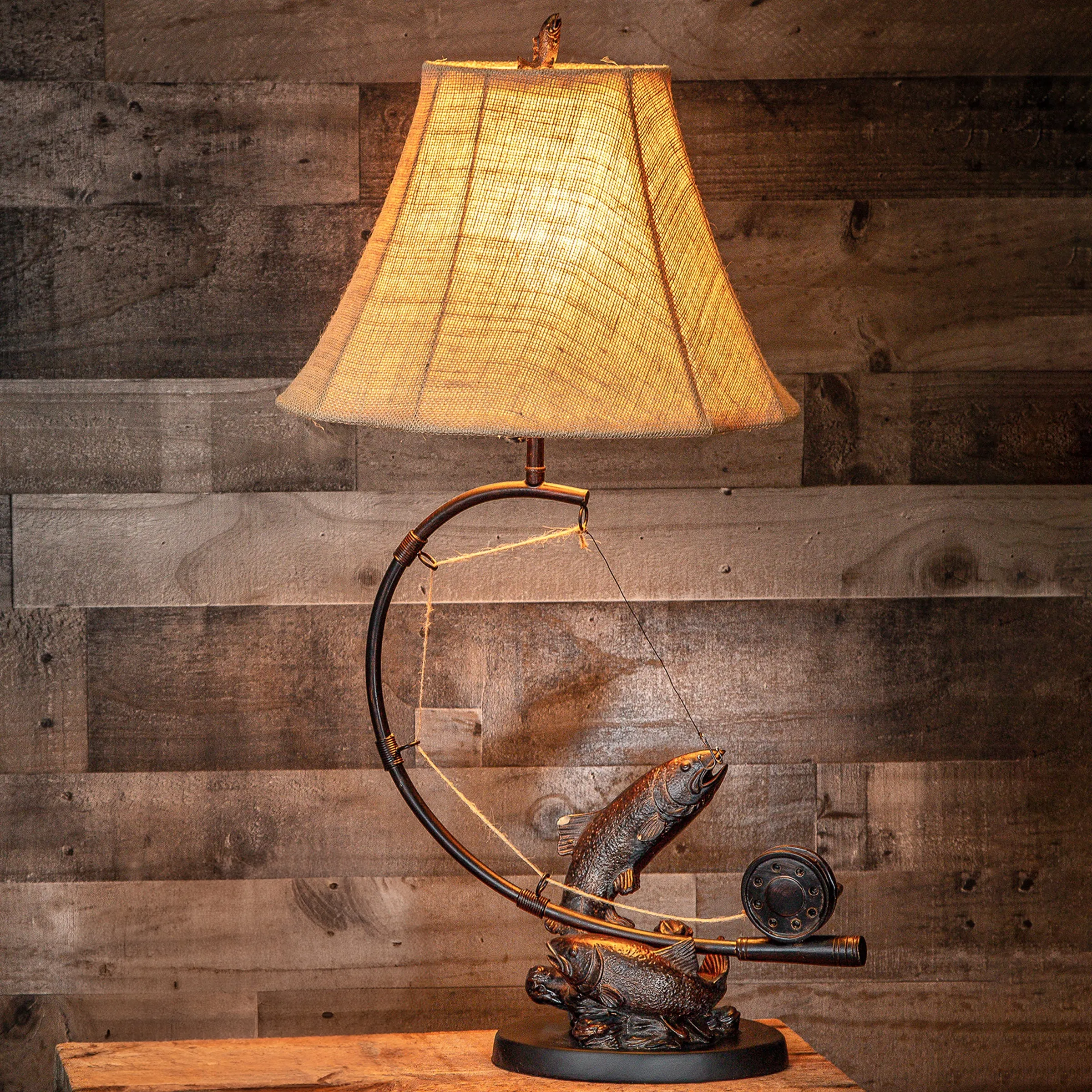 30"H Fly Rod Trout Table Lamp