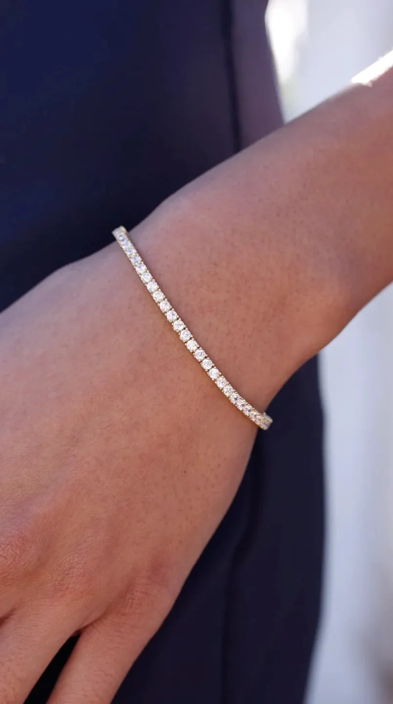 3mm Tennis Bracelet Gold Plated