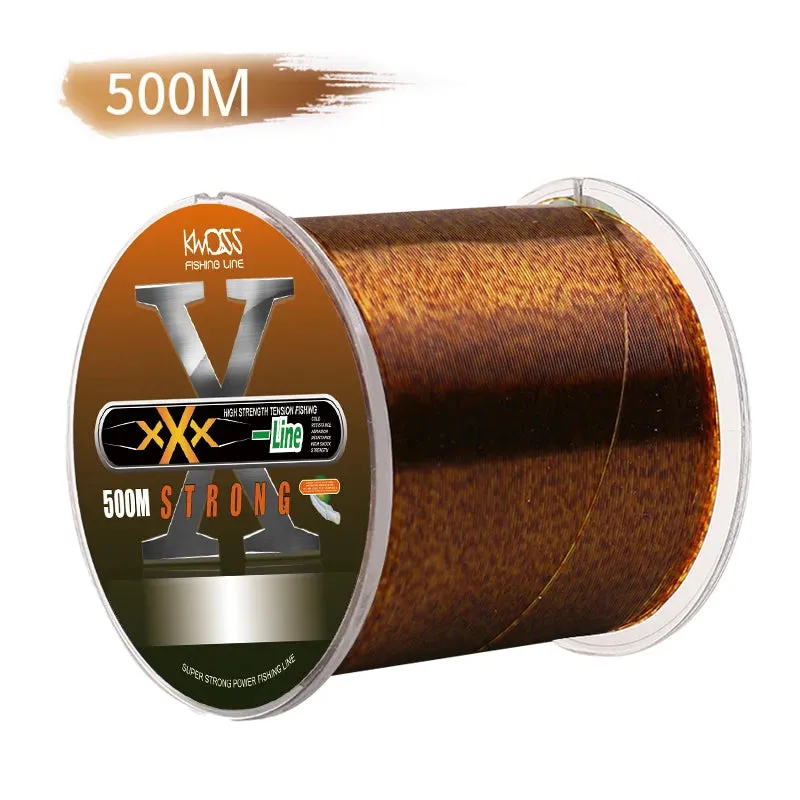 500m Gold Spotted Fishing Line Bionic Invisible Monofilament Nylon Speckle