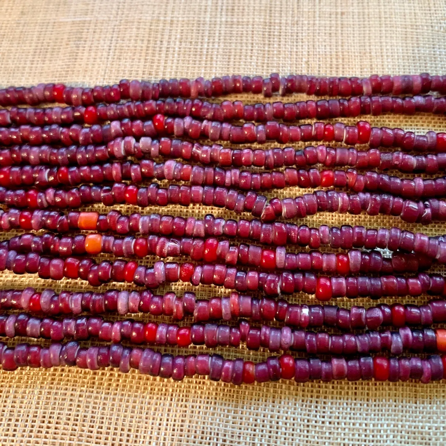 9º Mixed White Heart Seed Beads, Amethyst!
