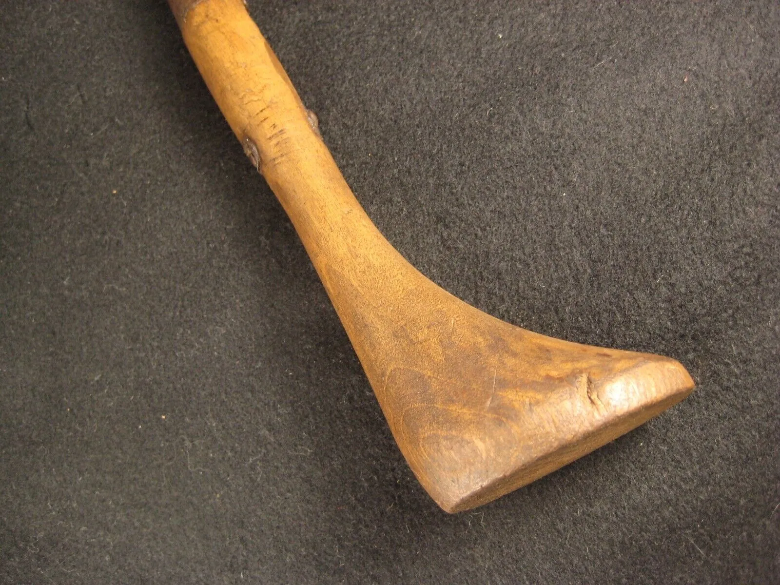 Antique Japanese  Signed Forged  Iron  Gaff With Hinoki Wood Handle