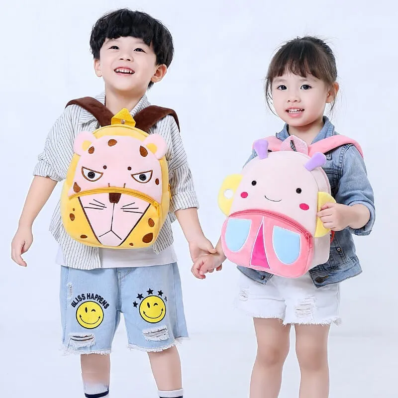 Anykidz 3D Yellow Leopard Kids School Backpack Cute Cartoon Animal Style Children Toddler Plush Bag Perfect Accessories For Boys and Girls