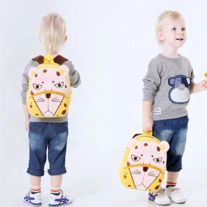 Anykidz 3D Yellow Leopard Kids School Backpack Cute Cartoon Animal Style Children Toddler Plush Bag Perfect Accessories For Boys and Girls