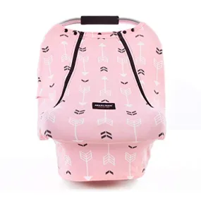 Baby Car Seat Covers-Acrabros Multifunctional Infant Carseat Canopy for Boys Girls,Stretchy Breathable Adjustable Peep Window Universal Fit Pink"Baby Arrow"
