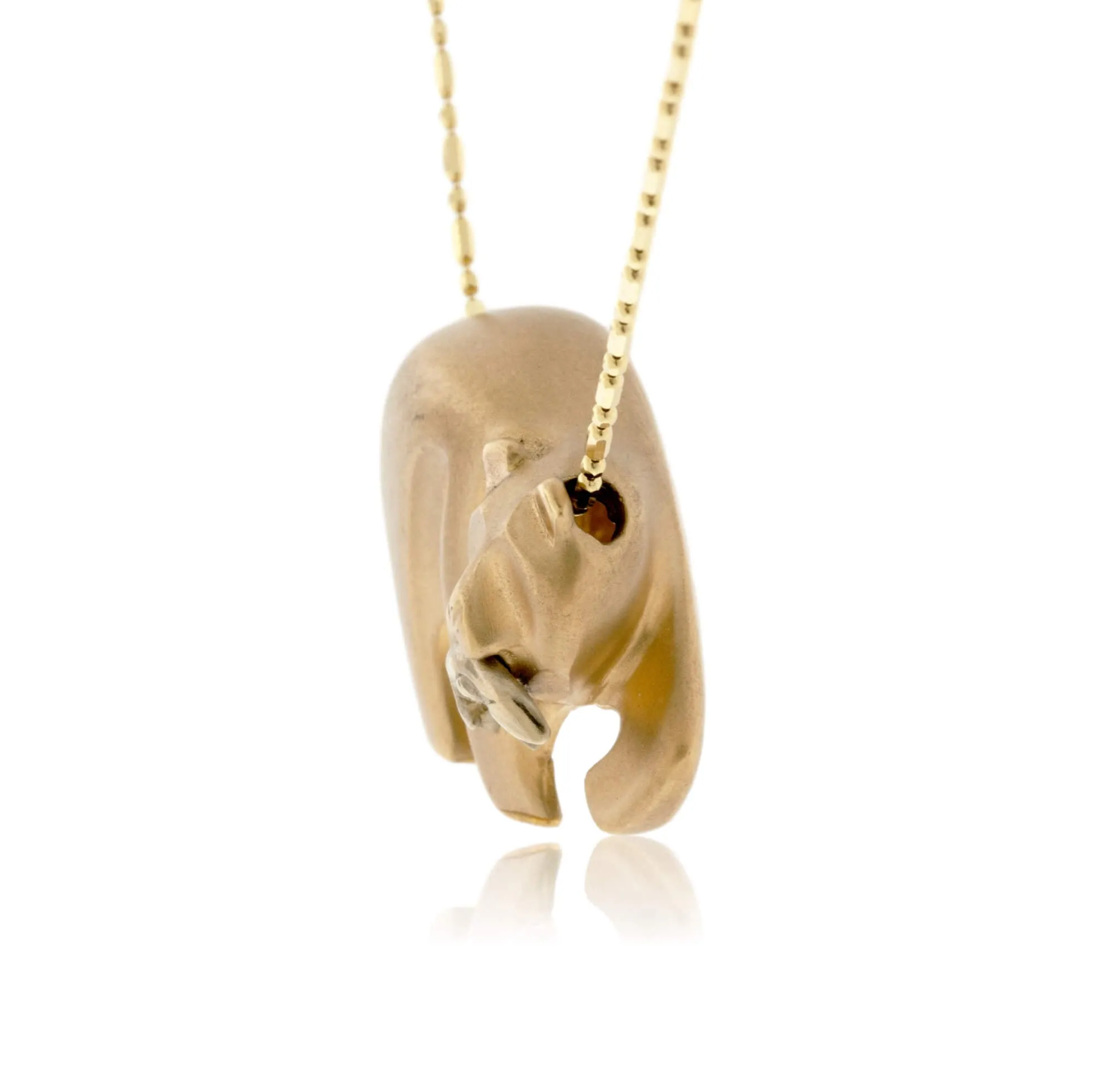 Bear Gone Fishing Sterling Silver Necklace Large