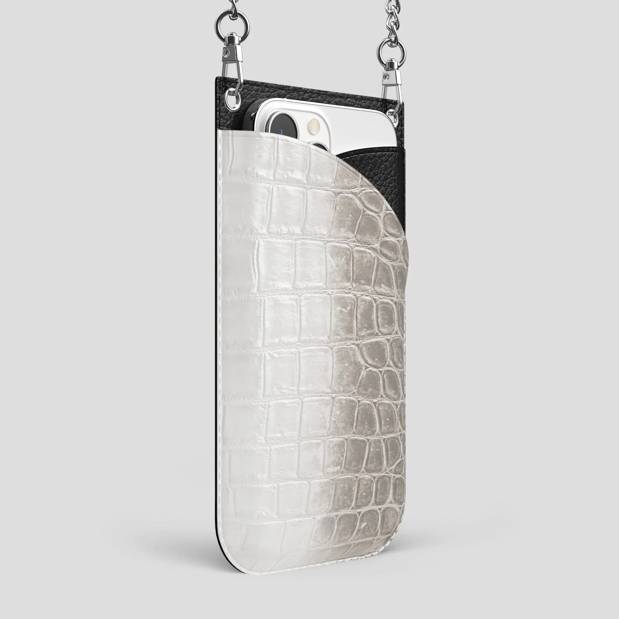 Crossbody Bag For iPhone 14 Pro Max In Himalayan Crocodile