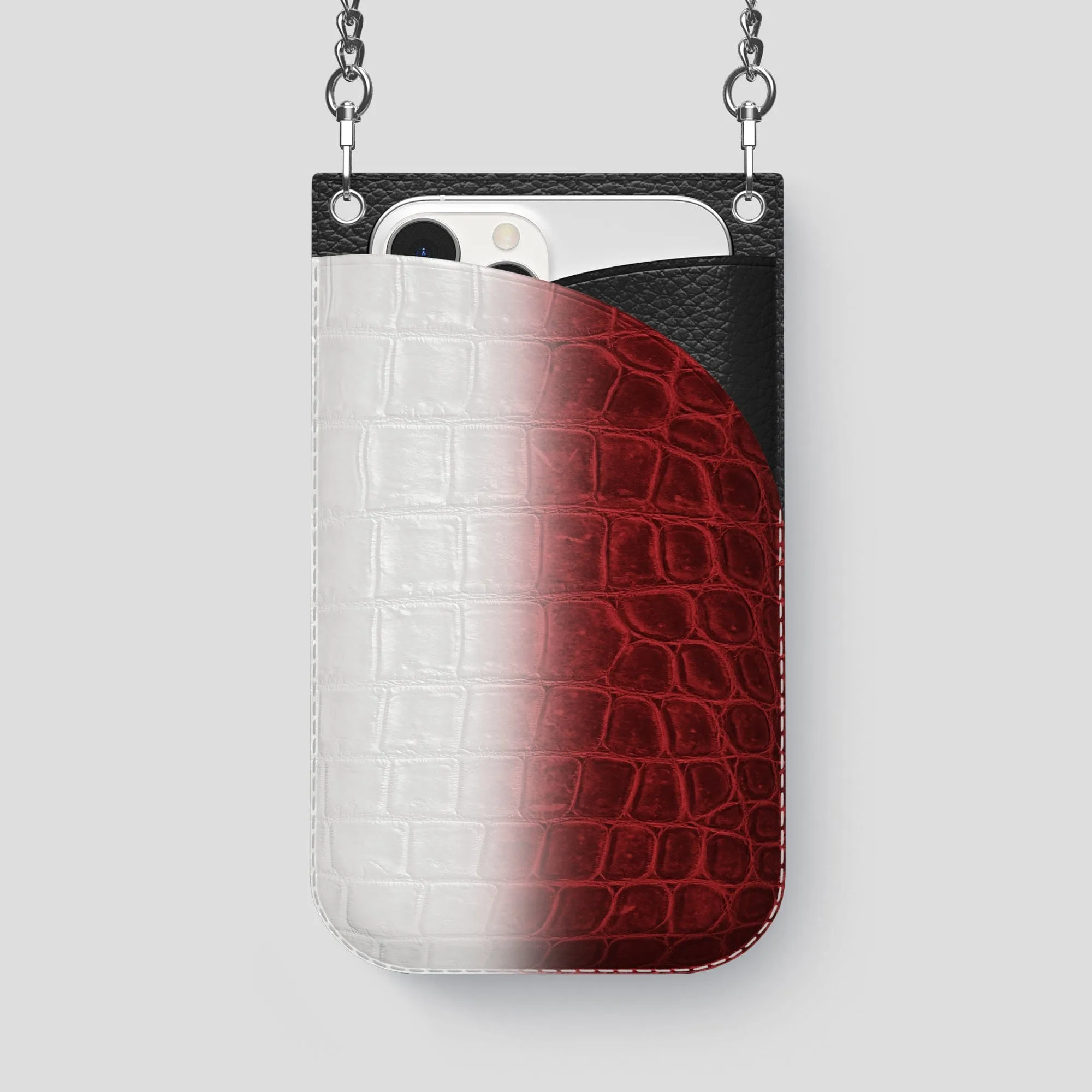 Crossbody Bag For iPhone 14 Pro Max In Himalayan Crocodile
