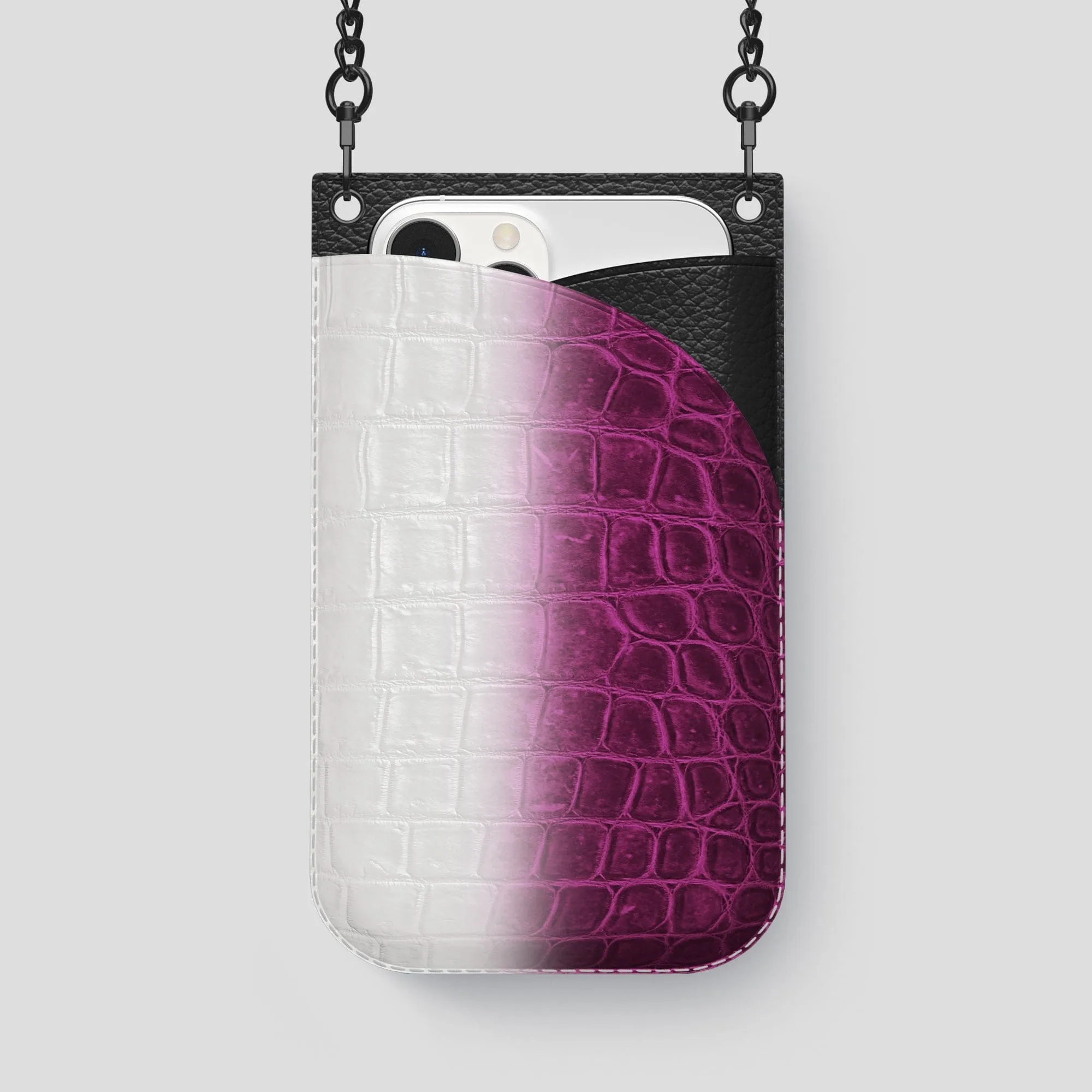 Crossbody Bag For iPhone 14 Pro Max In Himalayan Crocodile