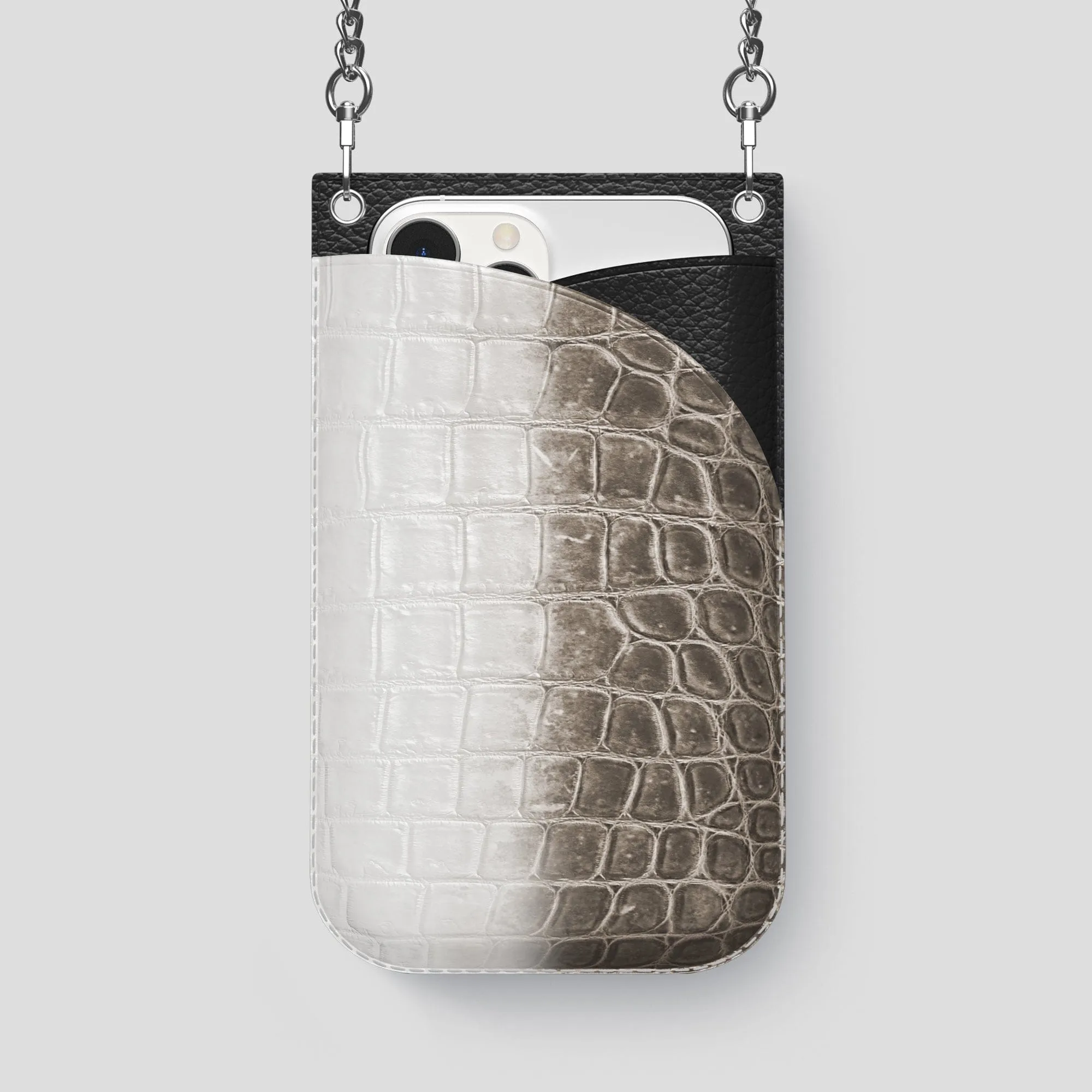 Crossbody Bag For iPhone 14 Pro Max In Himalayan Crocodile