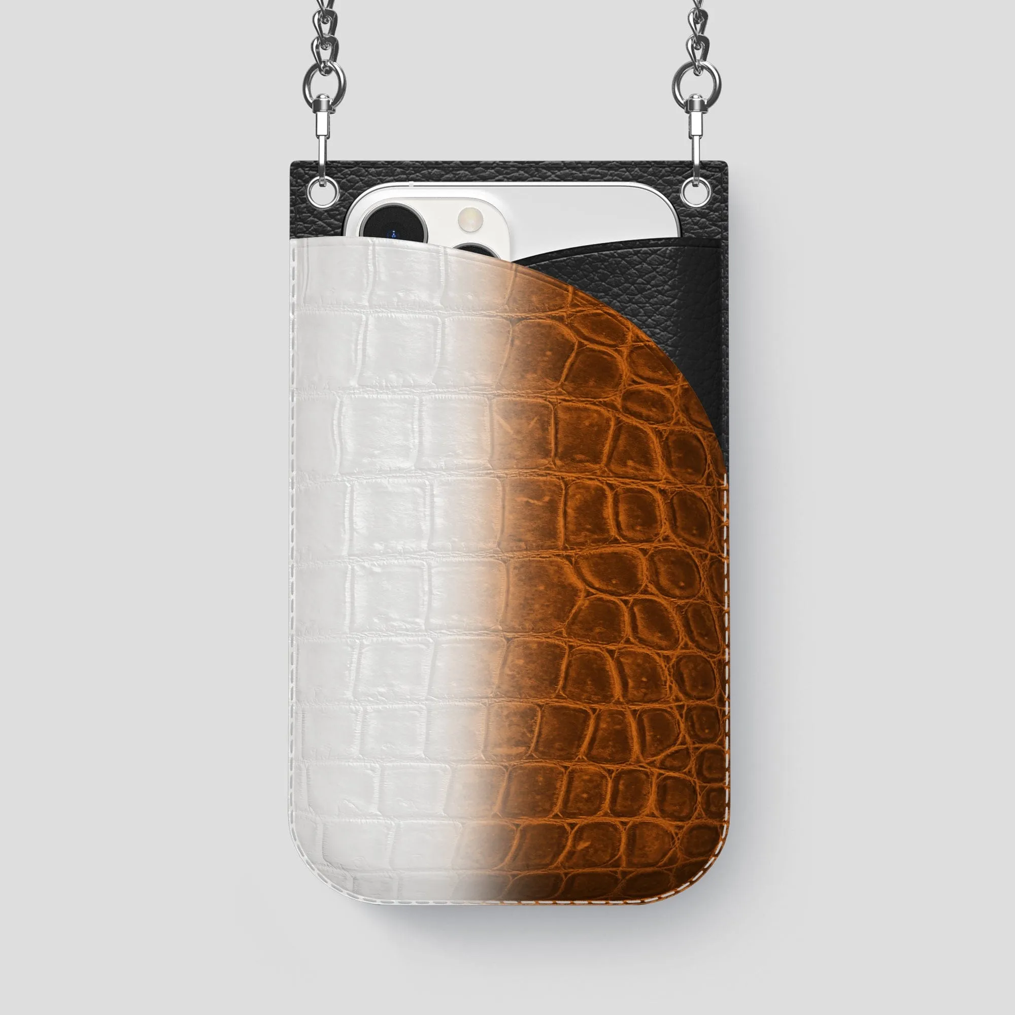 Crossbody Bag For iPhone 14 Pro Max In Himalayan Crocodile
