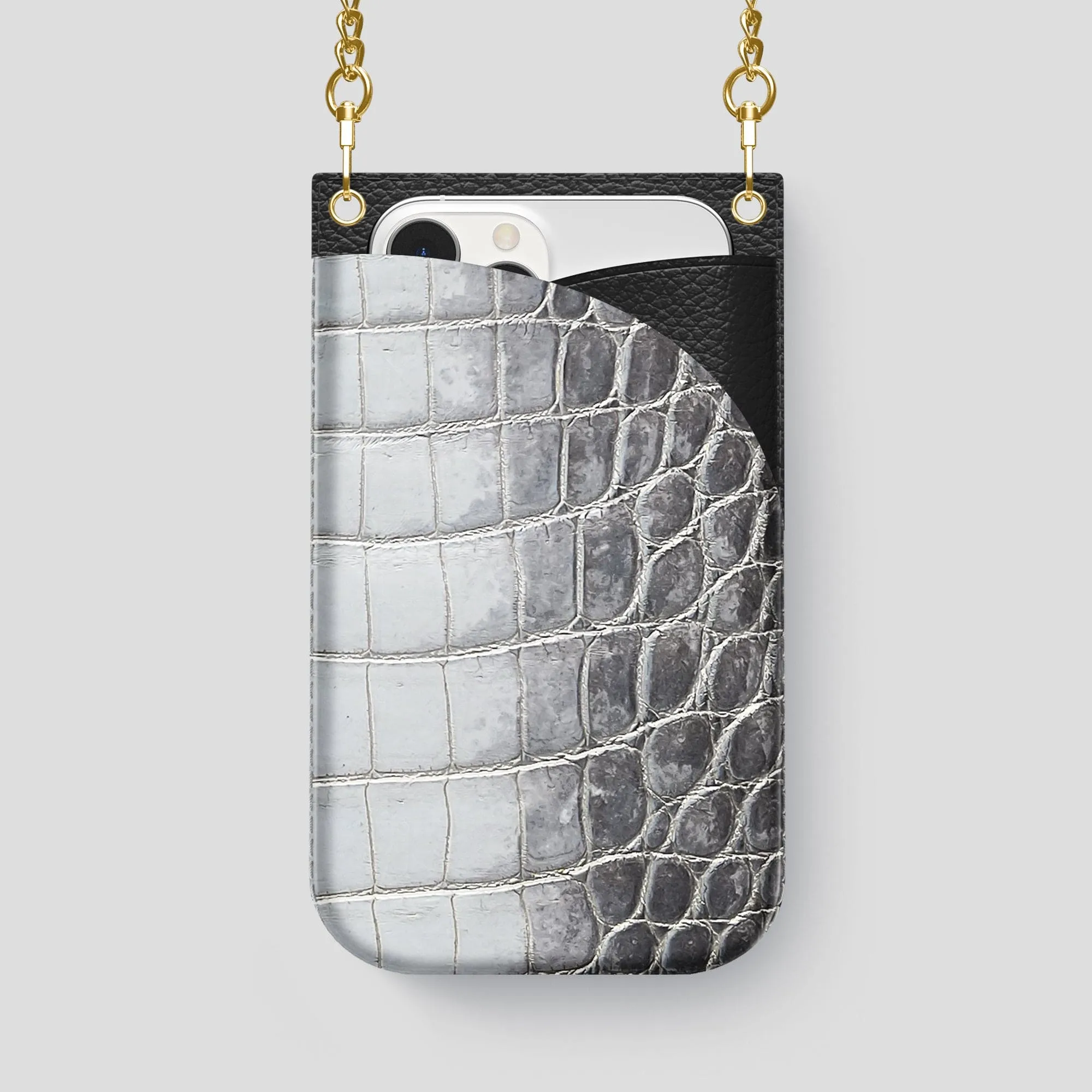 Crossbody Bag For iPhone 14 Pro Max In Himalayan Crocodile