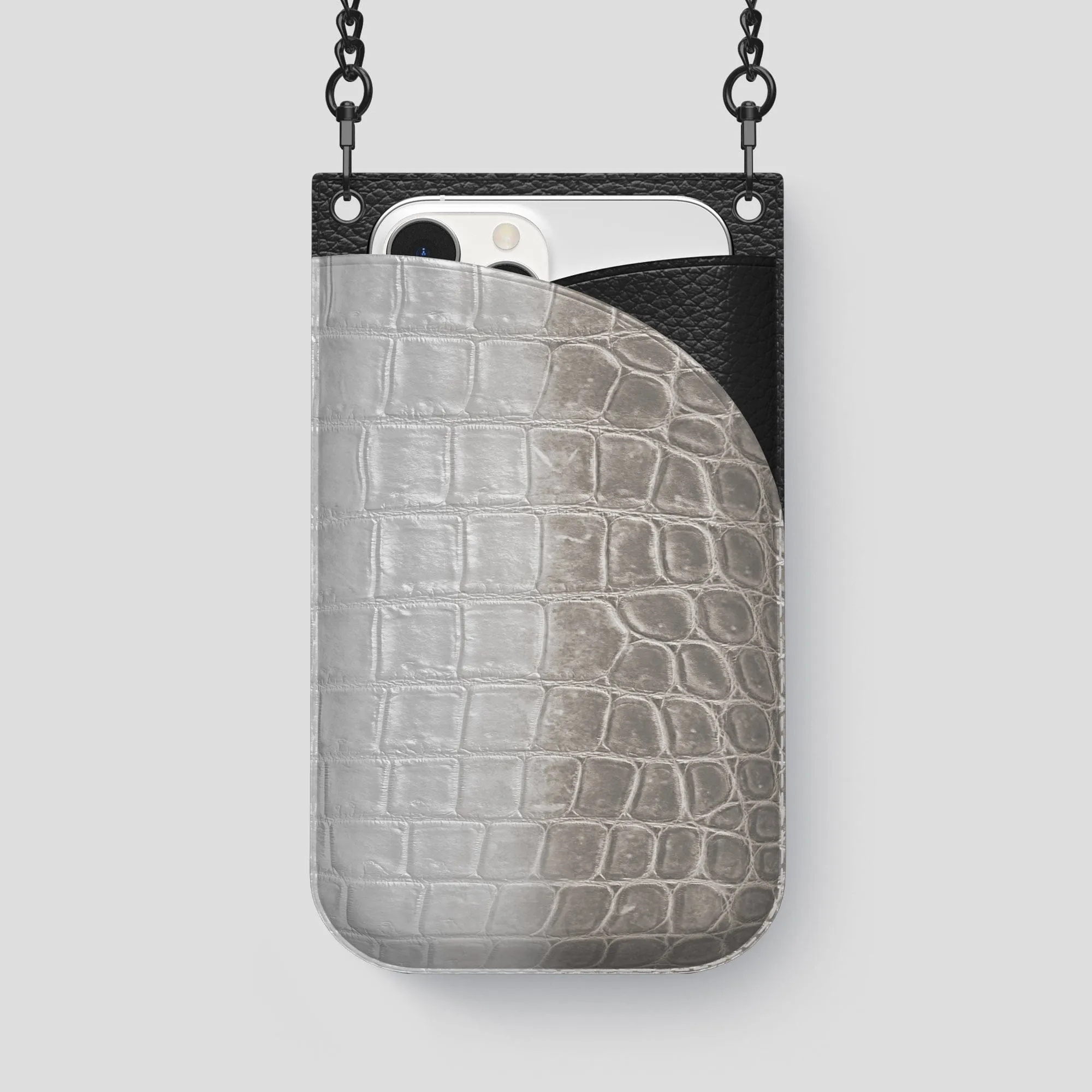 Crossbody Bag For iPhone 14 Pro Max In Himalayan Crocodile
