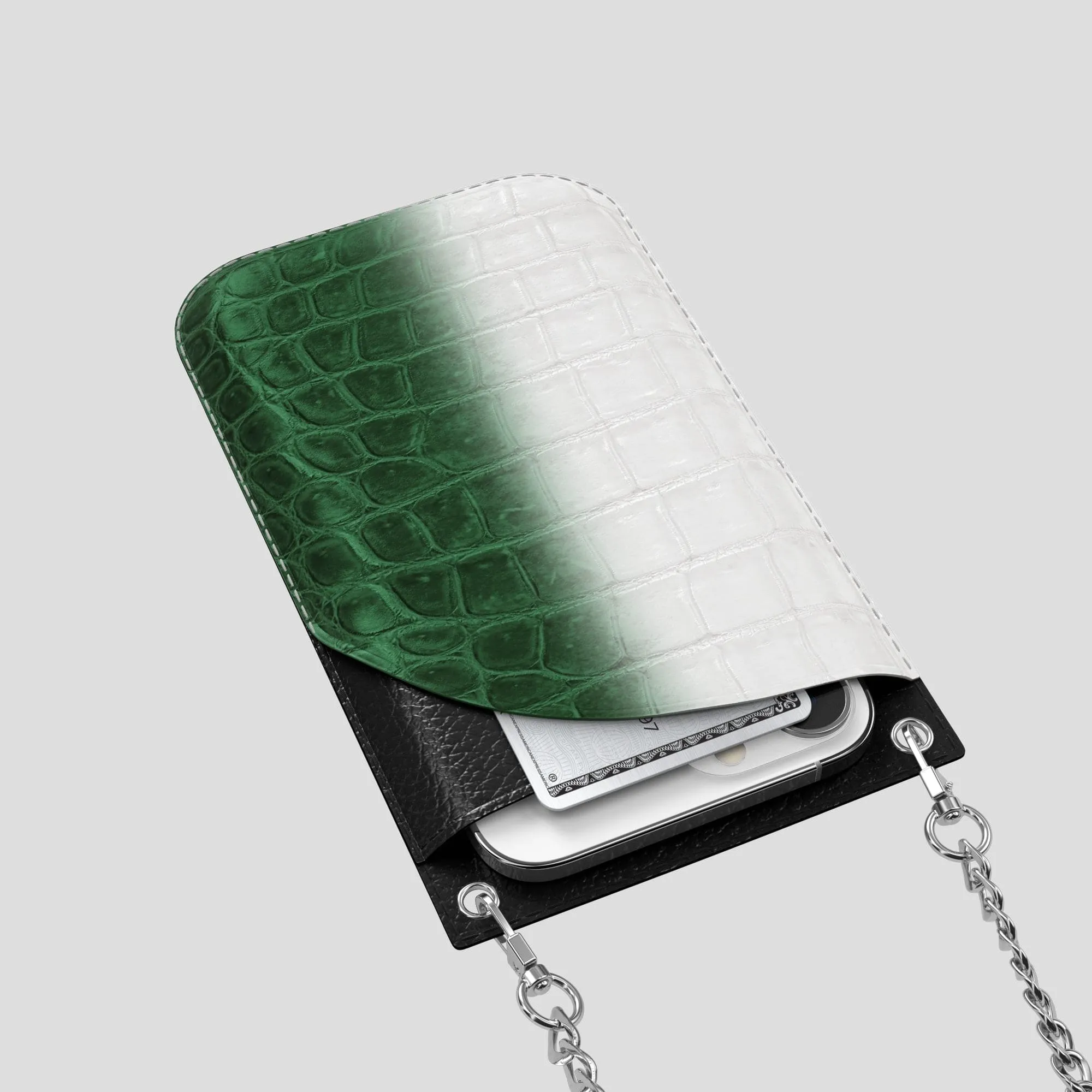 Crossbody Bag For iPhone 14 Pro Max In Himalayan Crocodile