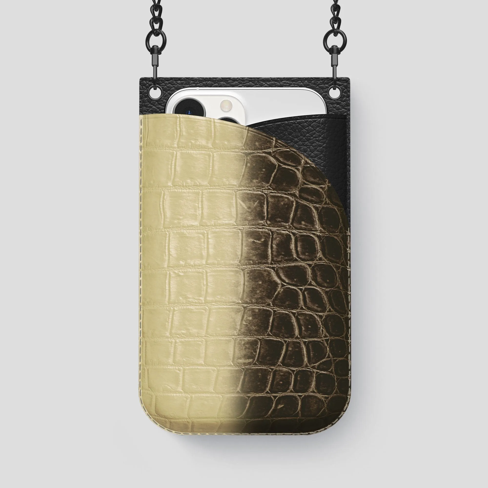 Crossbody Bag For iPhone 14 Pro Max In Himalayan Crocodile
