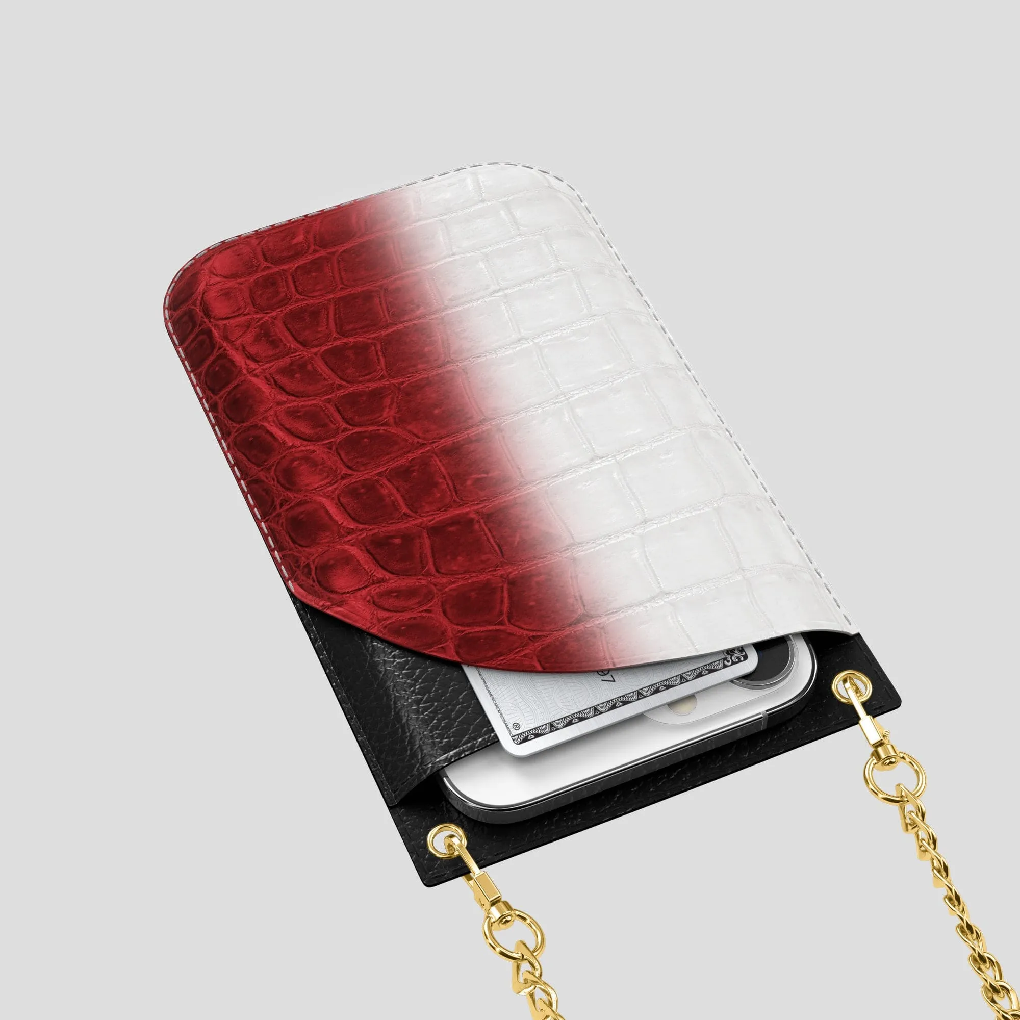 Crossbody Bag For iPhone 14 Pro Max In Himalayan Crocodile