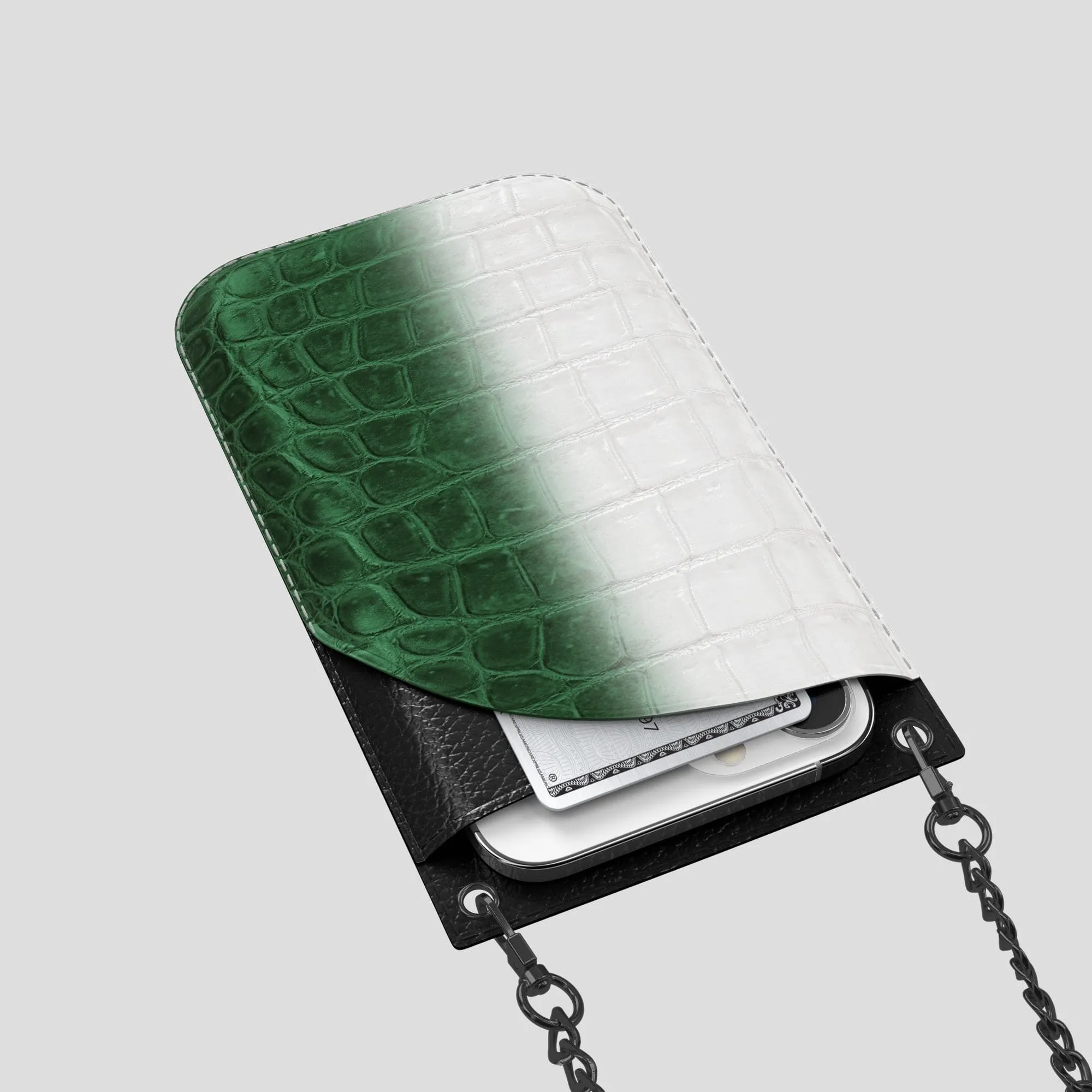 Crossbody Bag For iPhone 14 Pro Max In Himalayan Crocodile