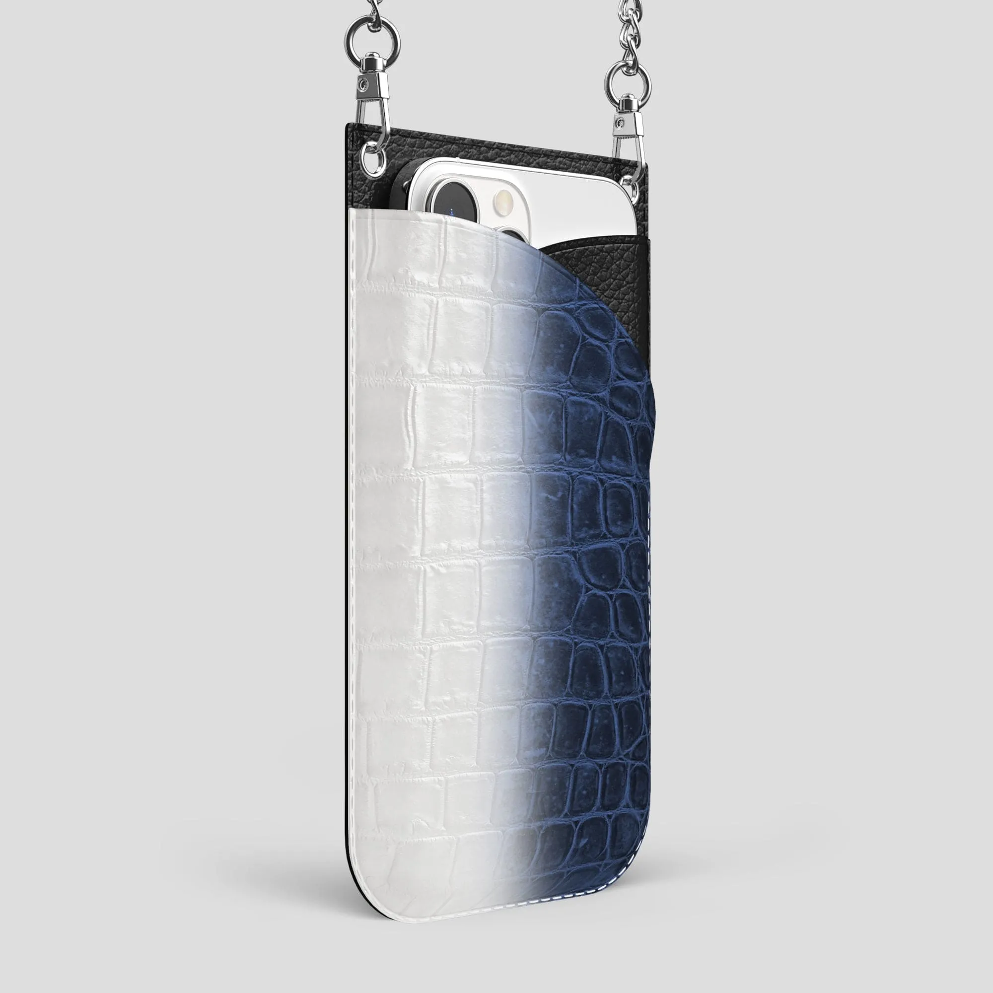 Crossbody Bag For iPhone 14 Pro Max In Himalayan Crocodile