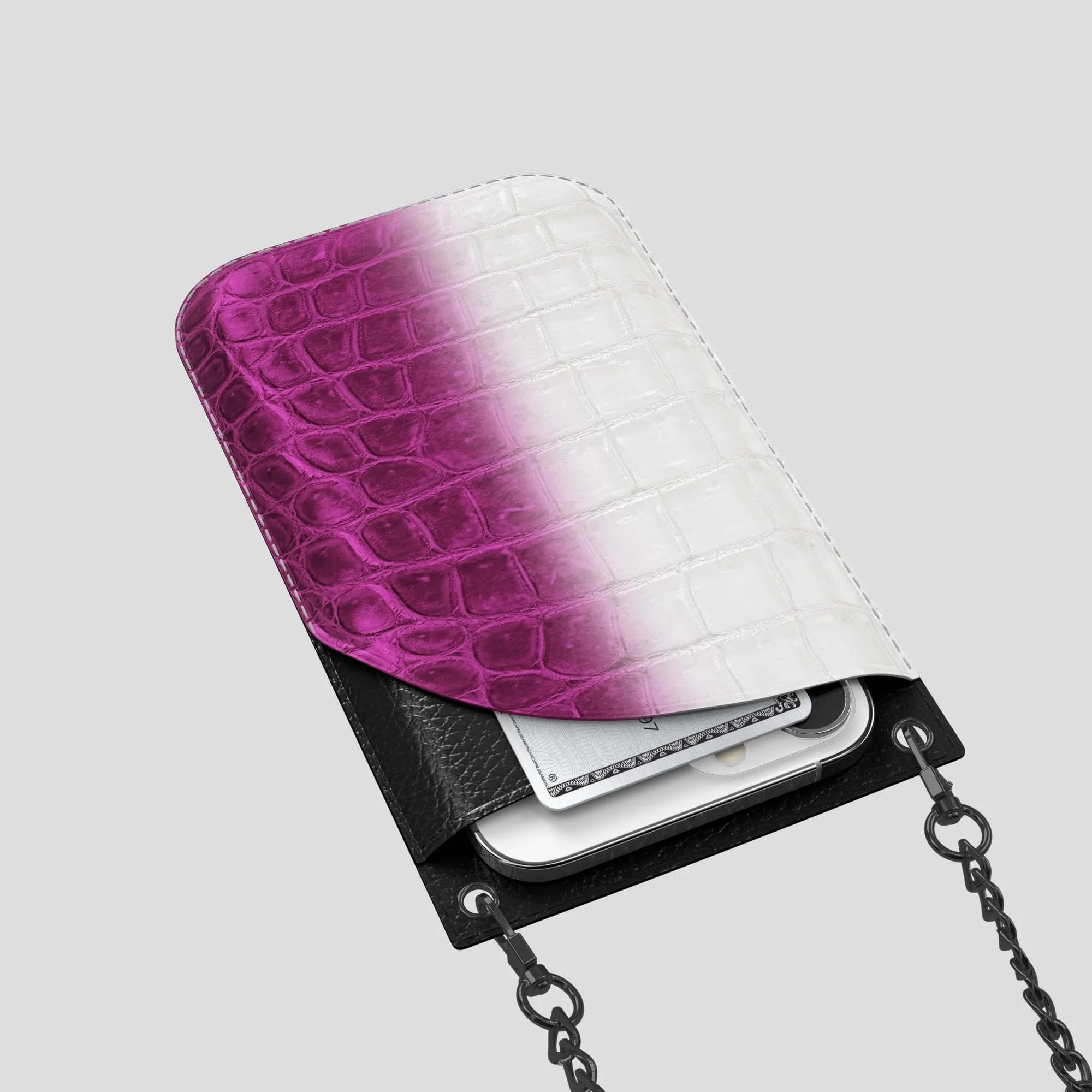 Crossbody Bag For iPhone 14 Pro Max In Himalayan Crocodile