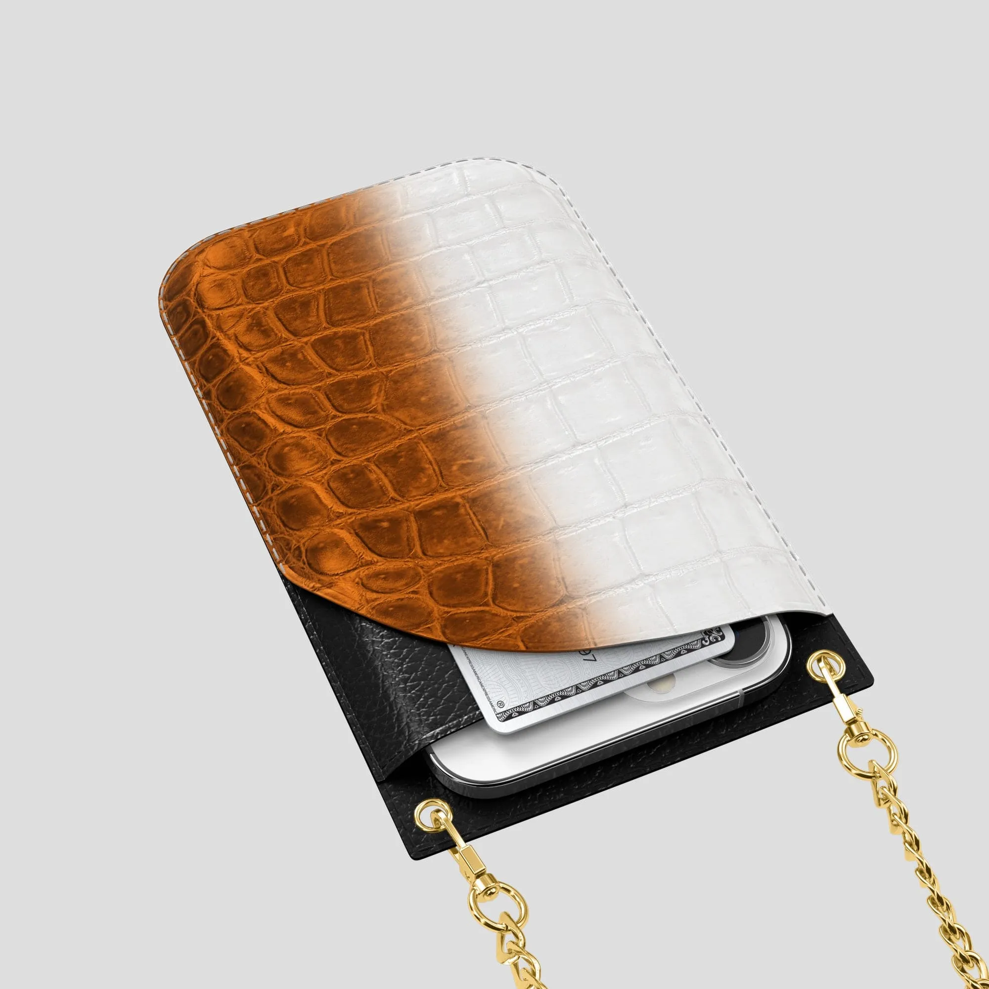 Crossbody Bag For iPhone 14 Pro Max In Himalayan Crocodile