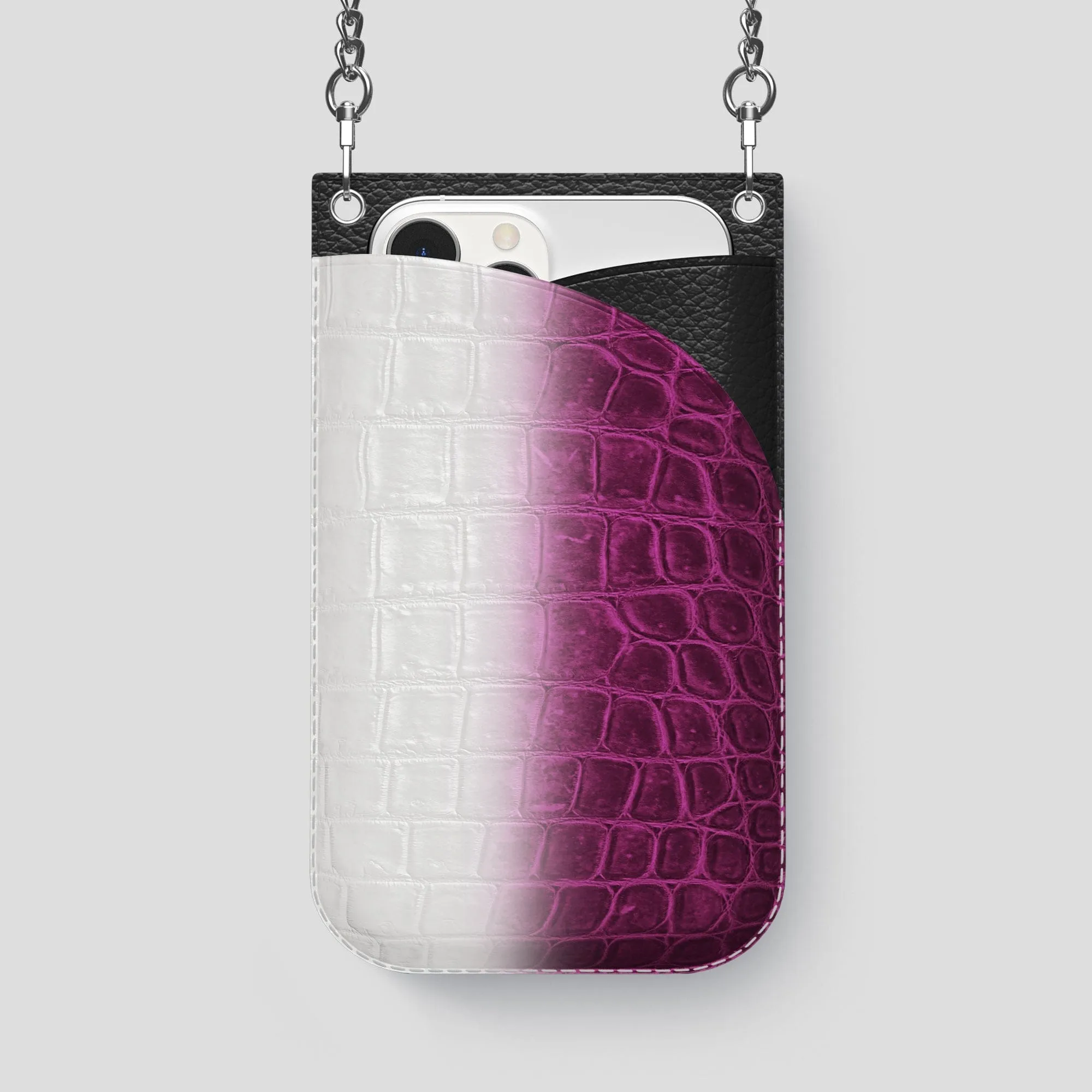 Crossbody Bag For iPhone 14 Pro Max In Himalayan Crocodile