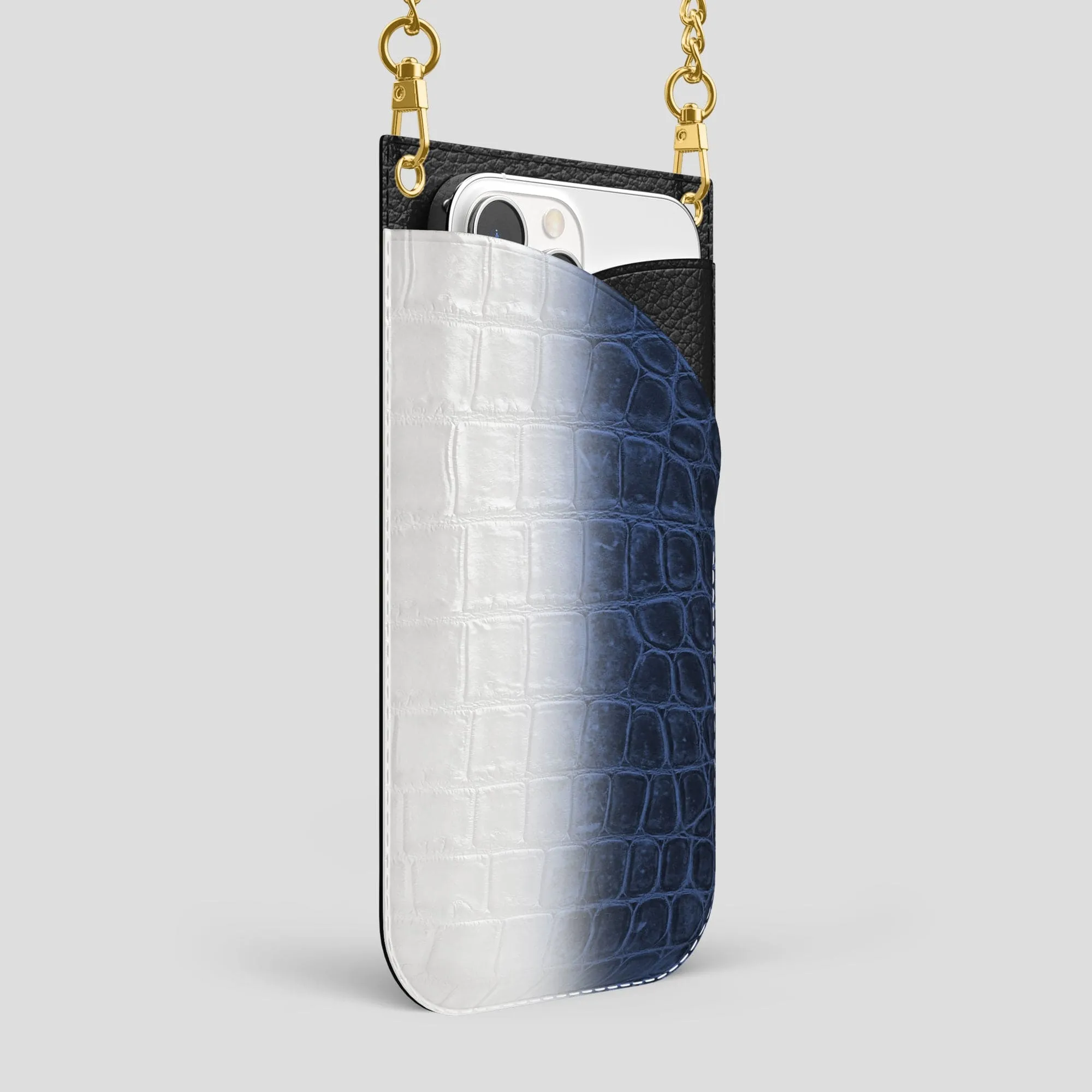 Crossbody Bag For iPhone 14 Pro Max In Himalayan Crocodile