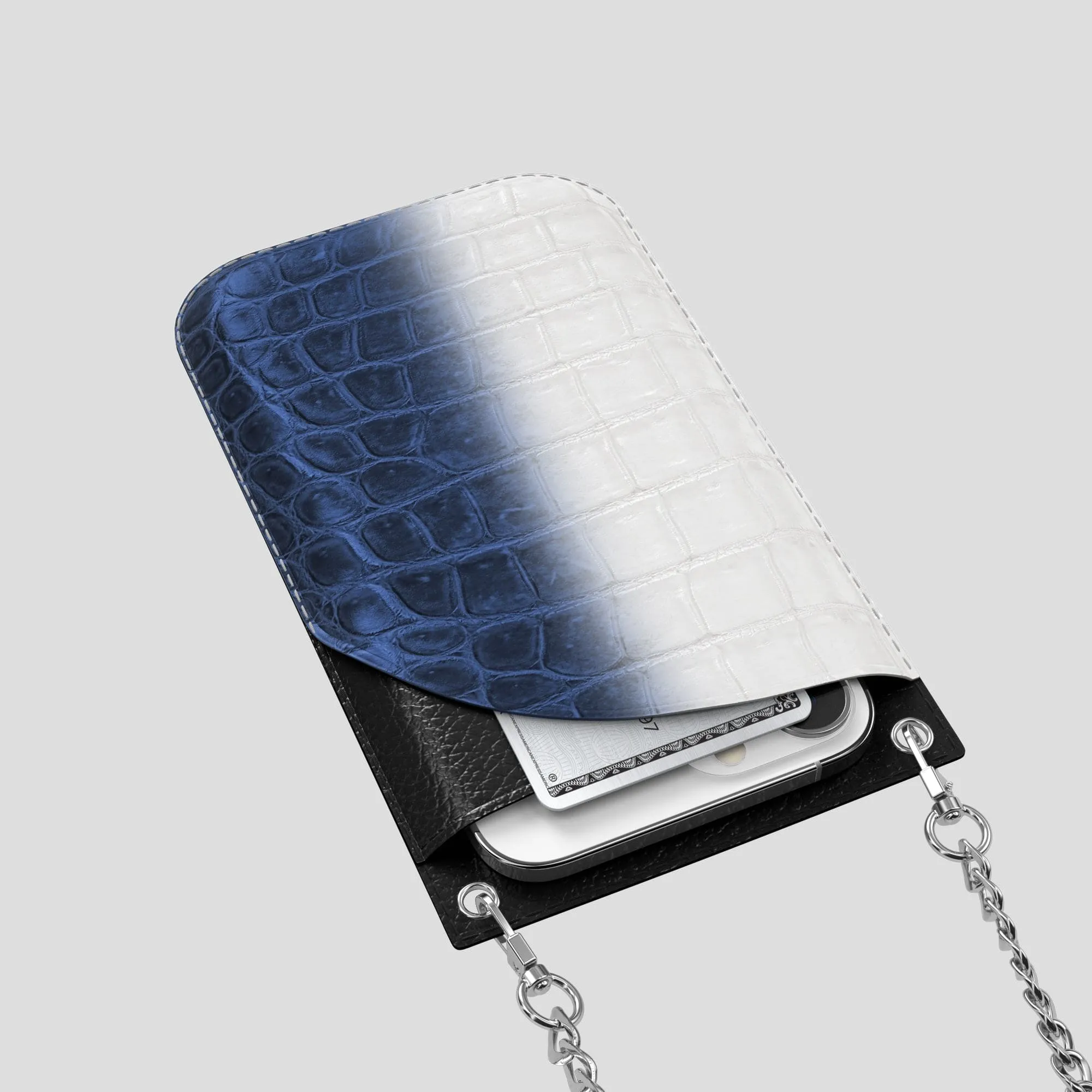 Crossbody Bag For iPhone 14 Pro Max In Himalayan Crocodile