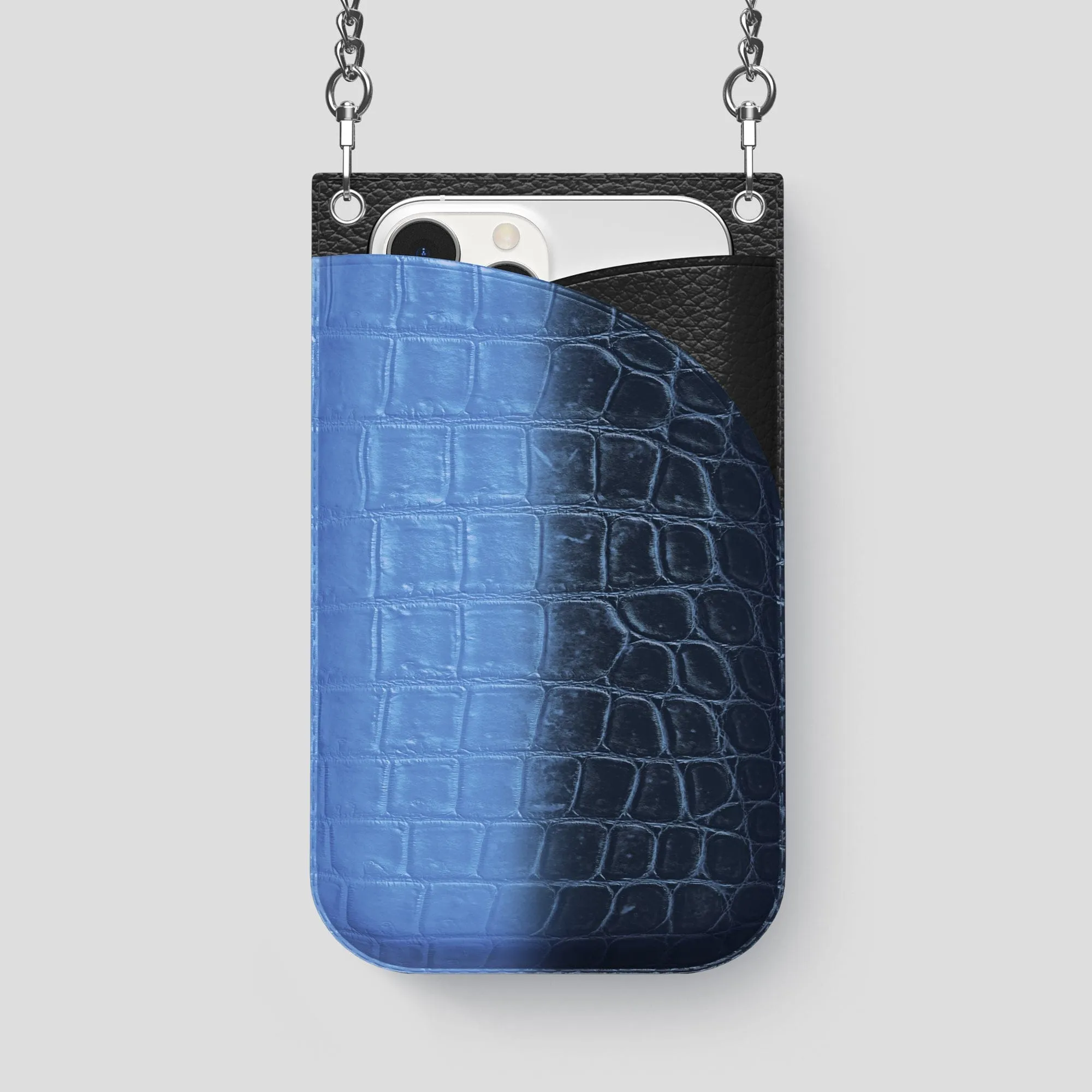Crossbody Bag For iPhone 14 Pro Max In Himalayan Crocodile