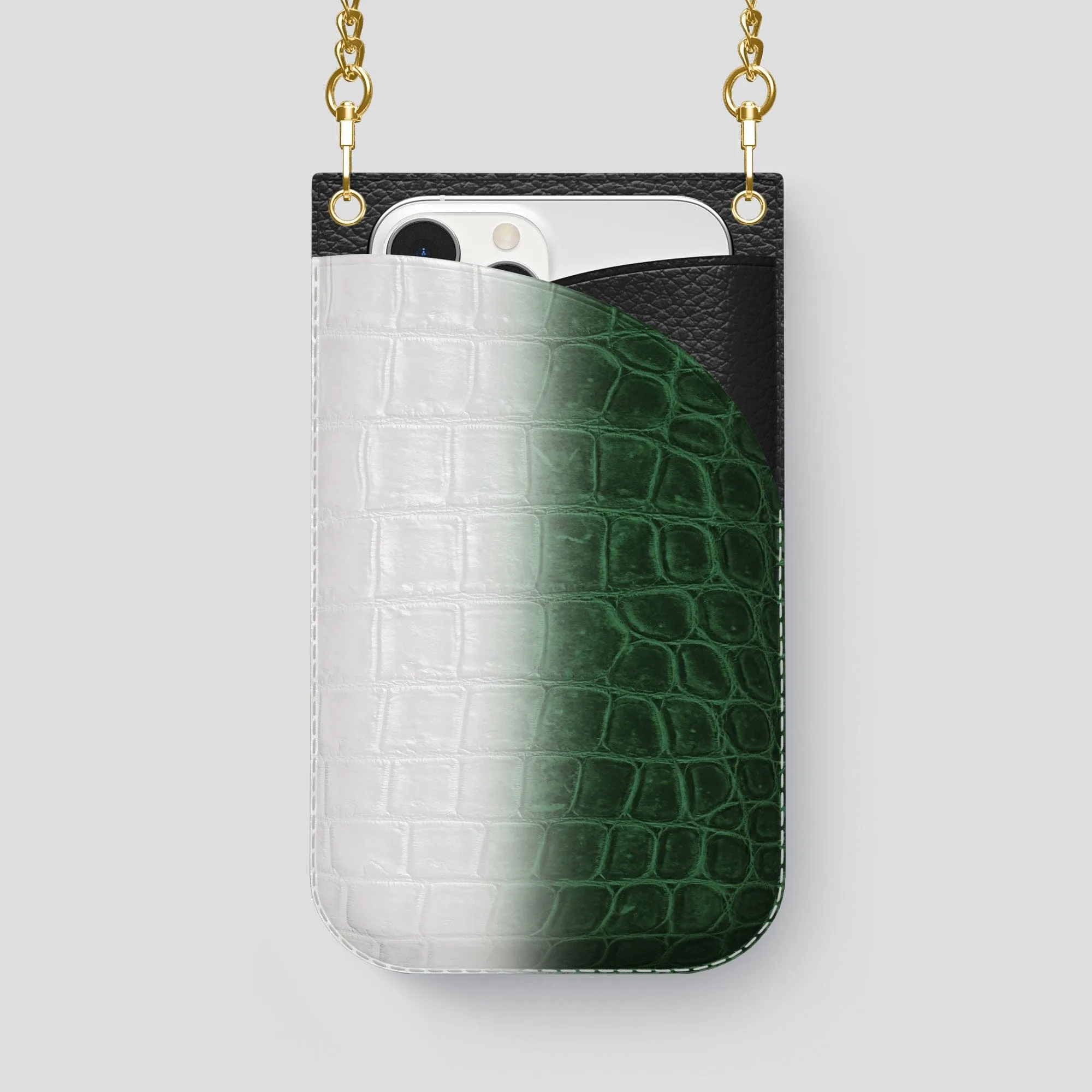 Crossbody Bag For iPhone 14 Pro Max In Himalayan Crocodile