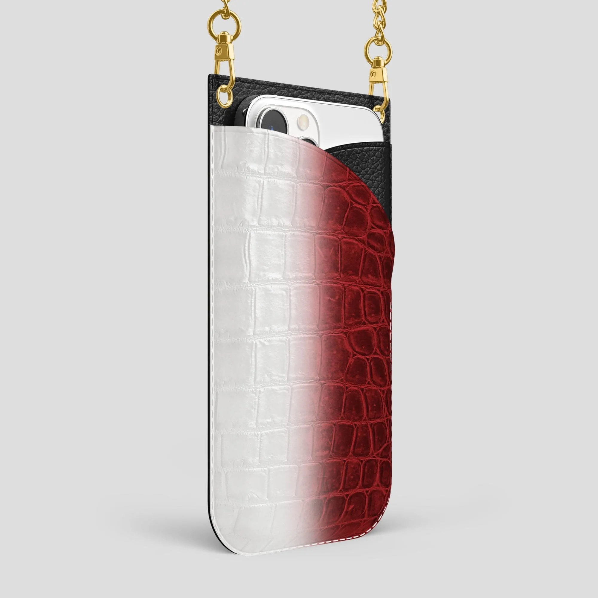 Crossbody Bag For iPhone 14 Pro Max In Himalayan Crocodile