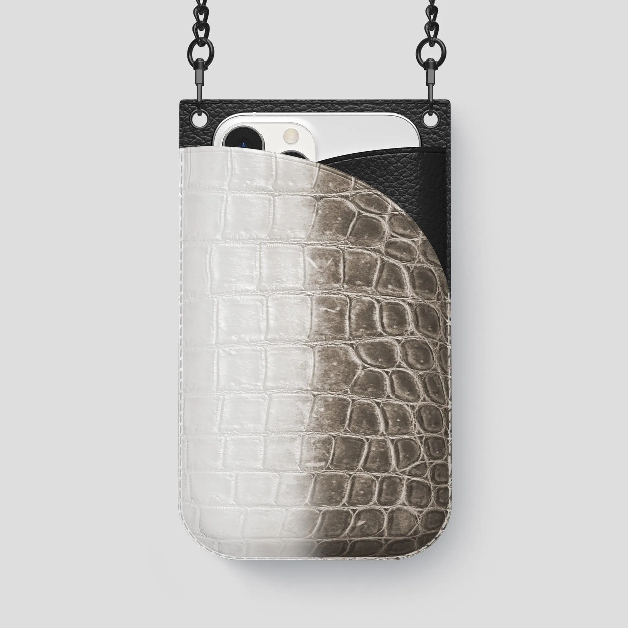 Crossbody Bag For iPhone 14 Pro Max In Himalayan Crocodile