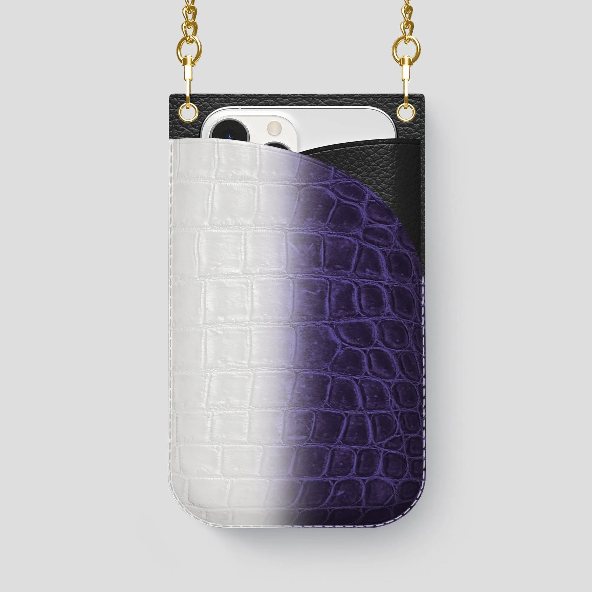 Crossbody Bag For iPhone 14 Pro Max In Himalayan Crocodile