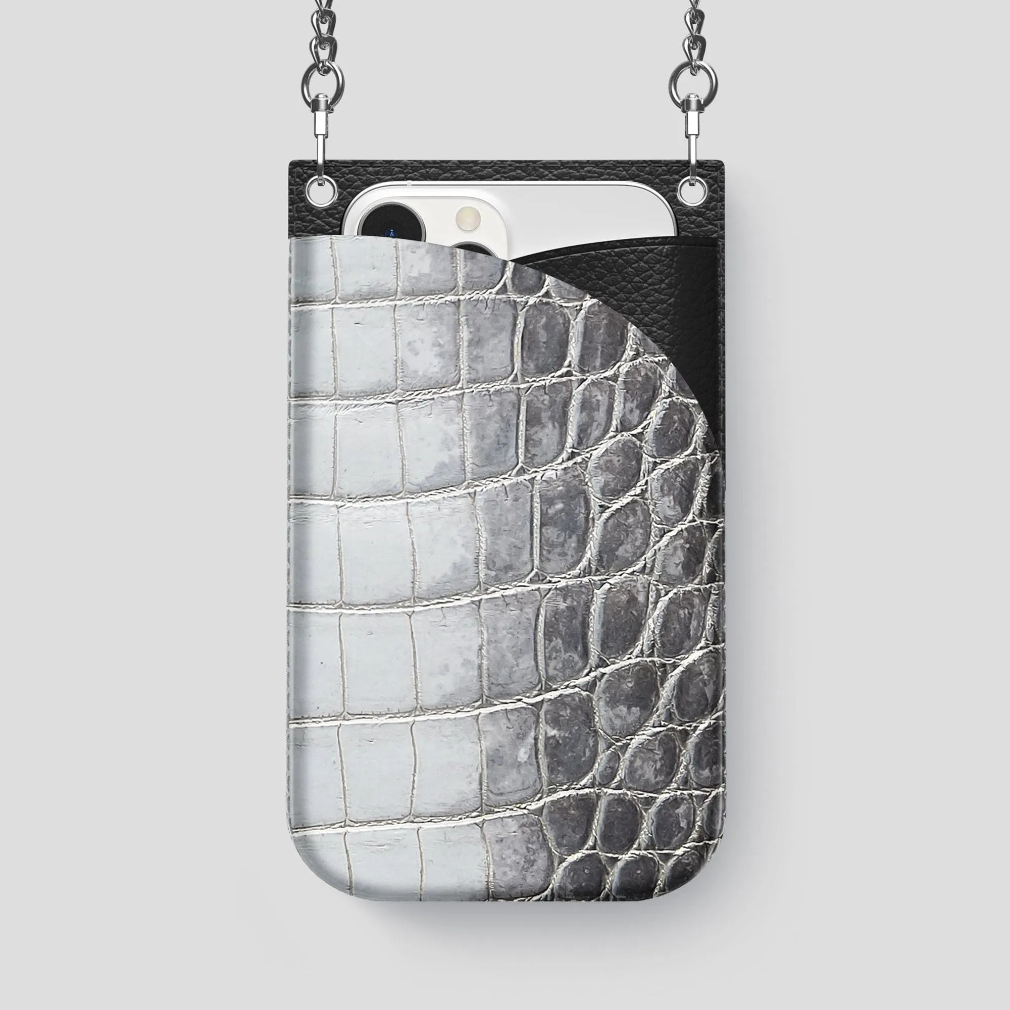 Crossbody Bag For iPhone 14 Pro Max In Himalayan Crocodile