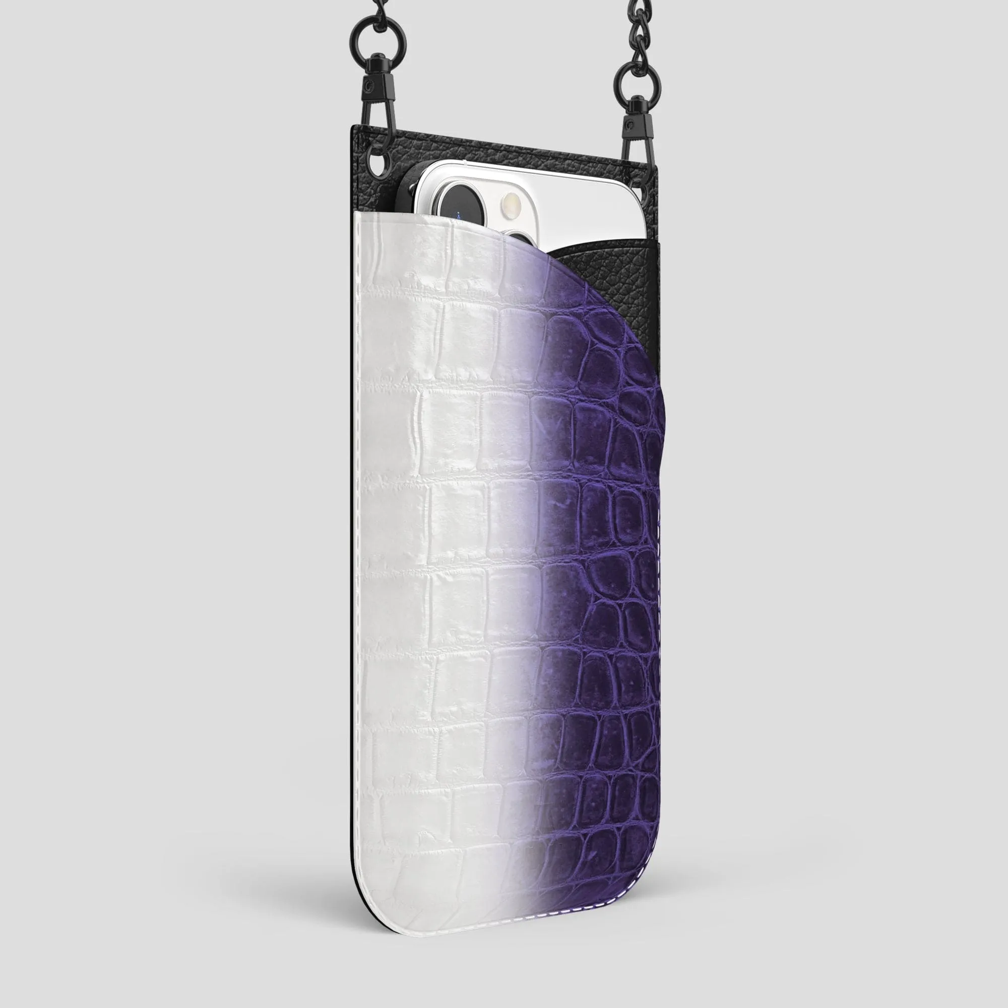 Crossbody Bag For iPhone 14 Pro Max In Himalayan Crocodile