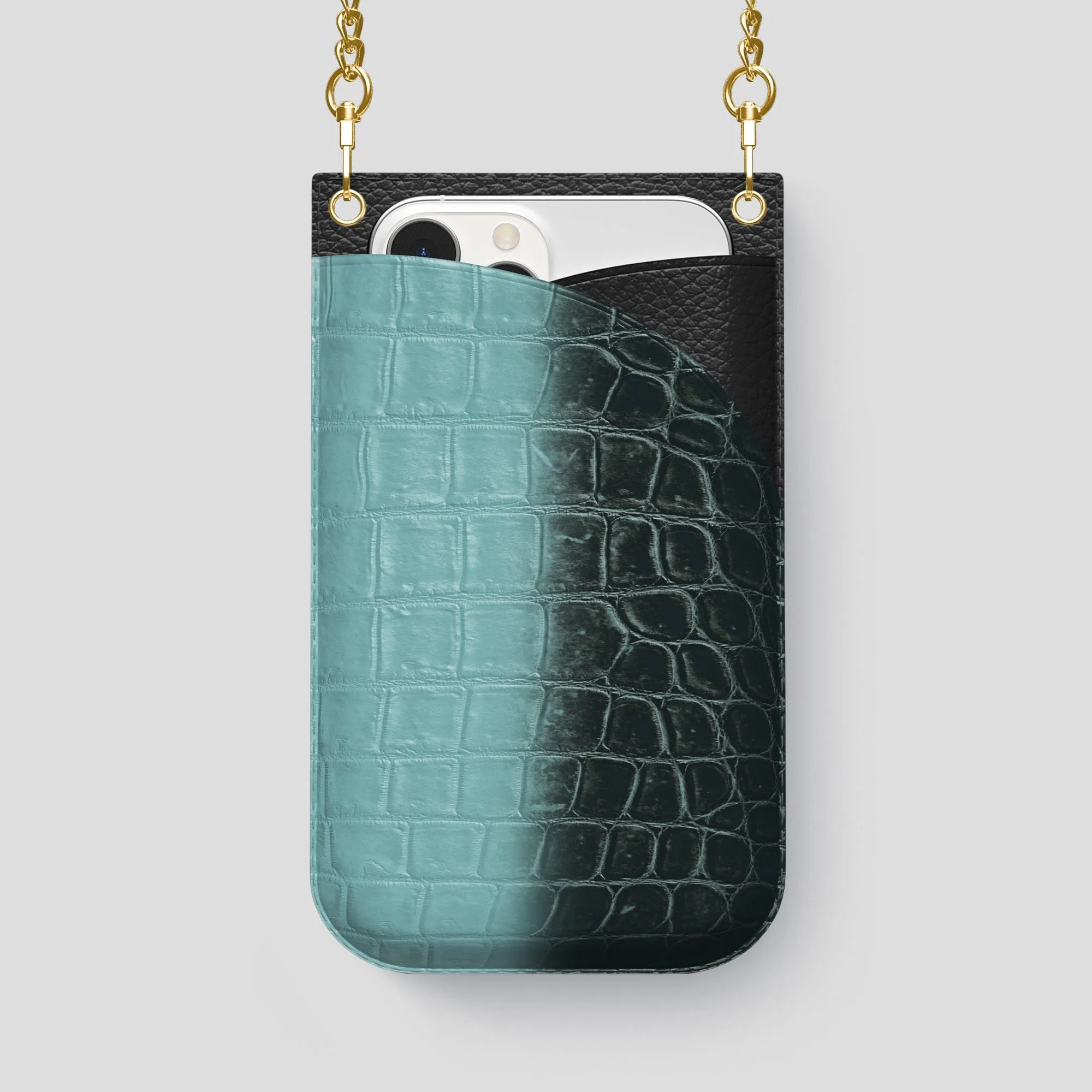 Crossbody Bag For iPhone 14 Pro Max In Himalayan Crocodile