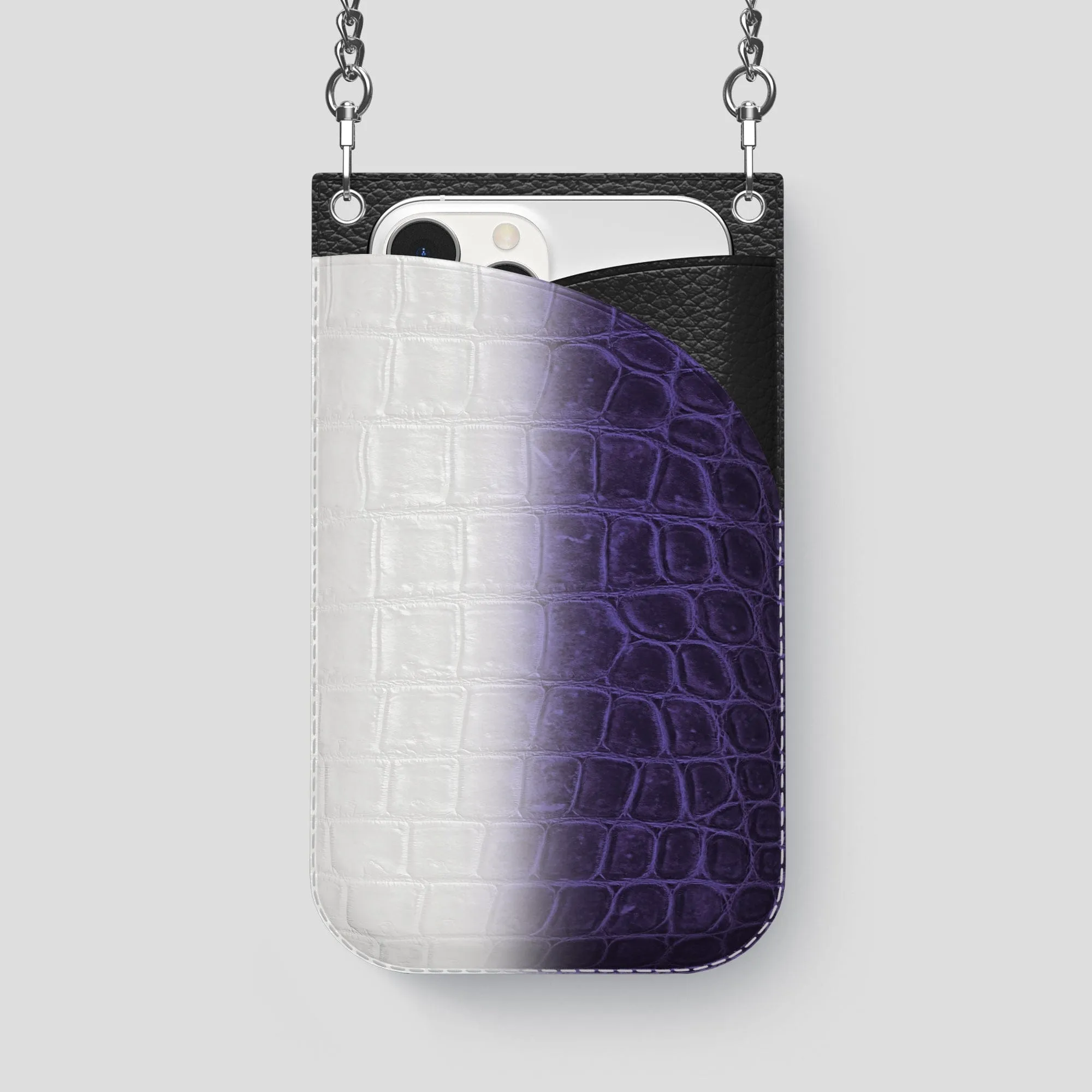 Crossbody Bag For iPhone 14 Pro Max In Himalayan Crocodile