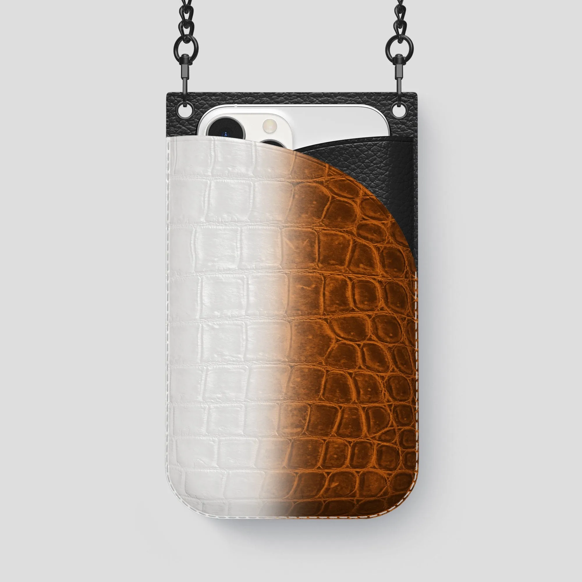 Crossbody Bag For iPhone 14 Pro Max In Himalayan Crocodile