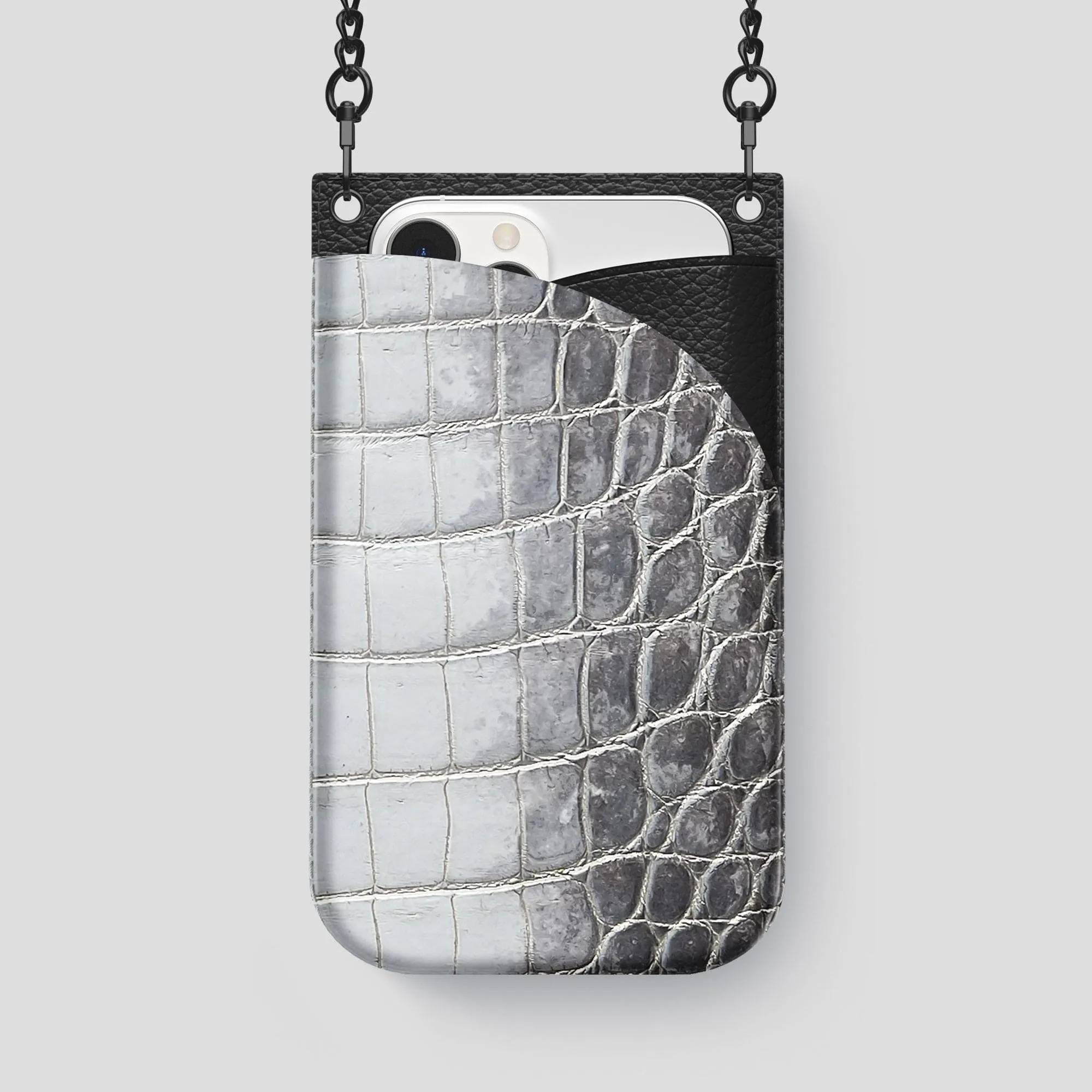 Crossbody Bag For iPhone 14 Pro Max In Himalayan Crocodile