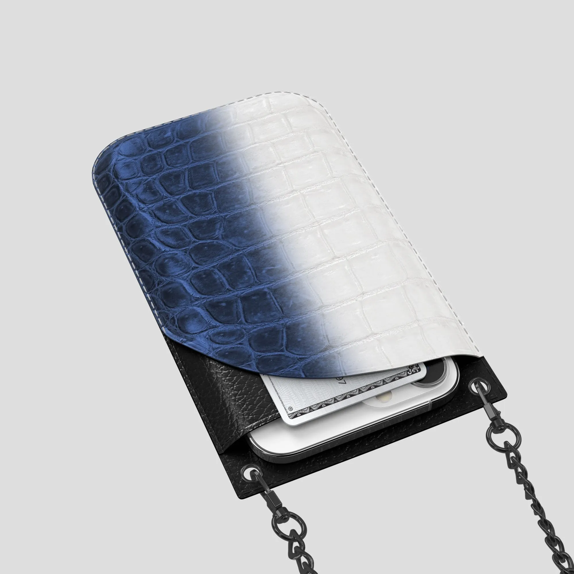 Crossbody Bag For iPhone 14 Pro Max In Himalayan Crocodile
