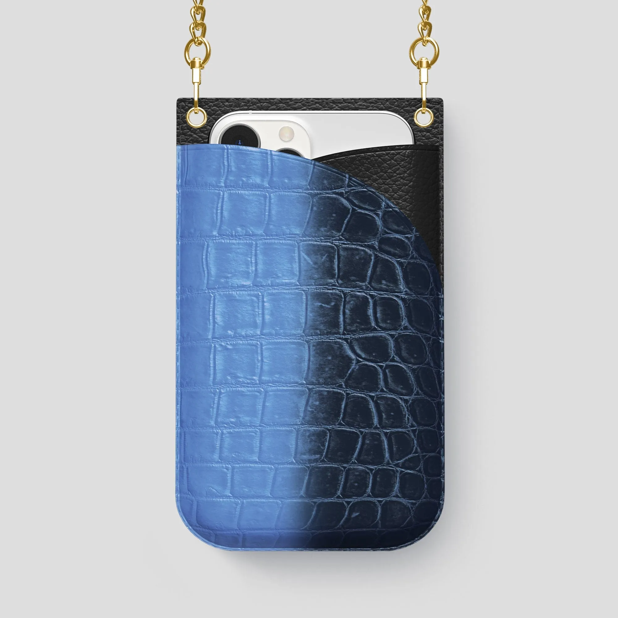 Crossbody Bag For iPhone 14 Pro Max In Himalayan Crocodile