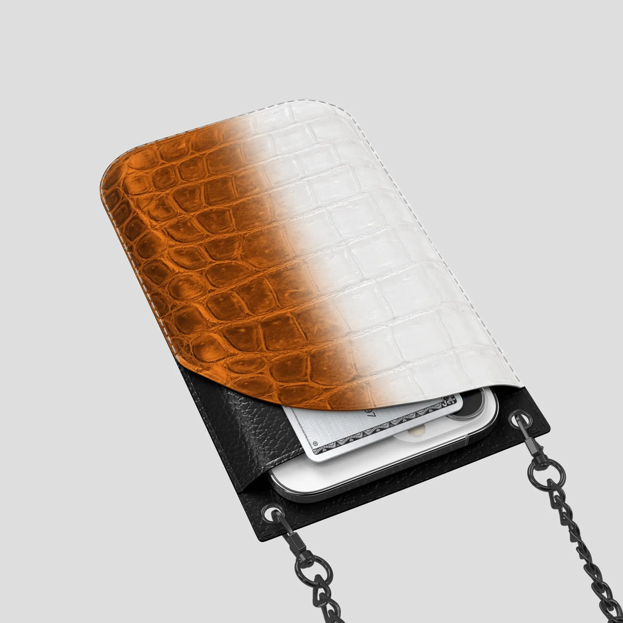 Crossbody Bag For iPhone 14 Pro Max In Himalayan Crocodile