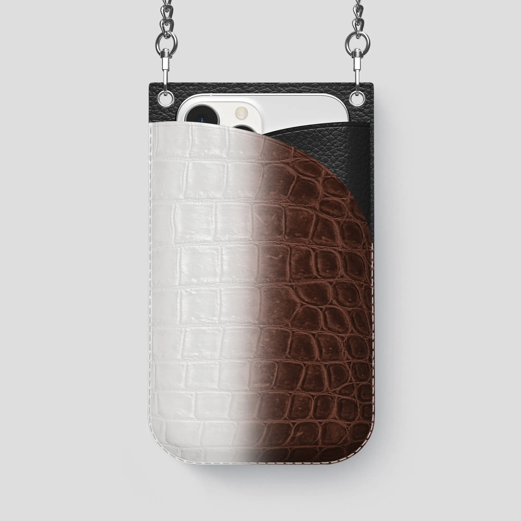 Crossbody Bag For iPhone 14 Pro Max In Himalayan Crocodile