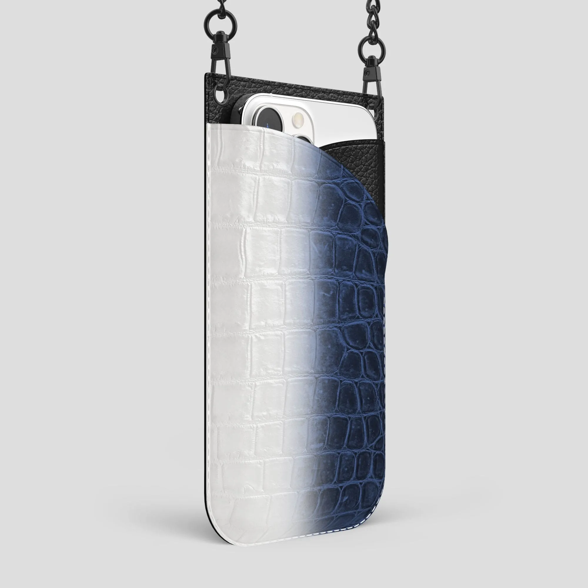 Crossbody Bag For iPhone 14 Pro Max In Himalayan Crocodile
