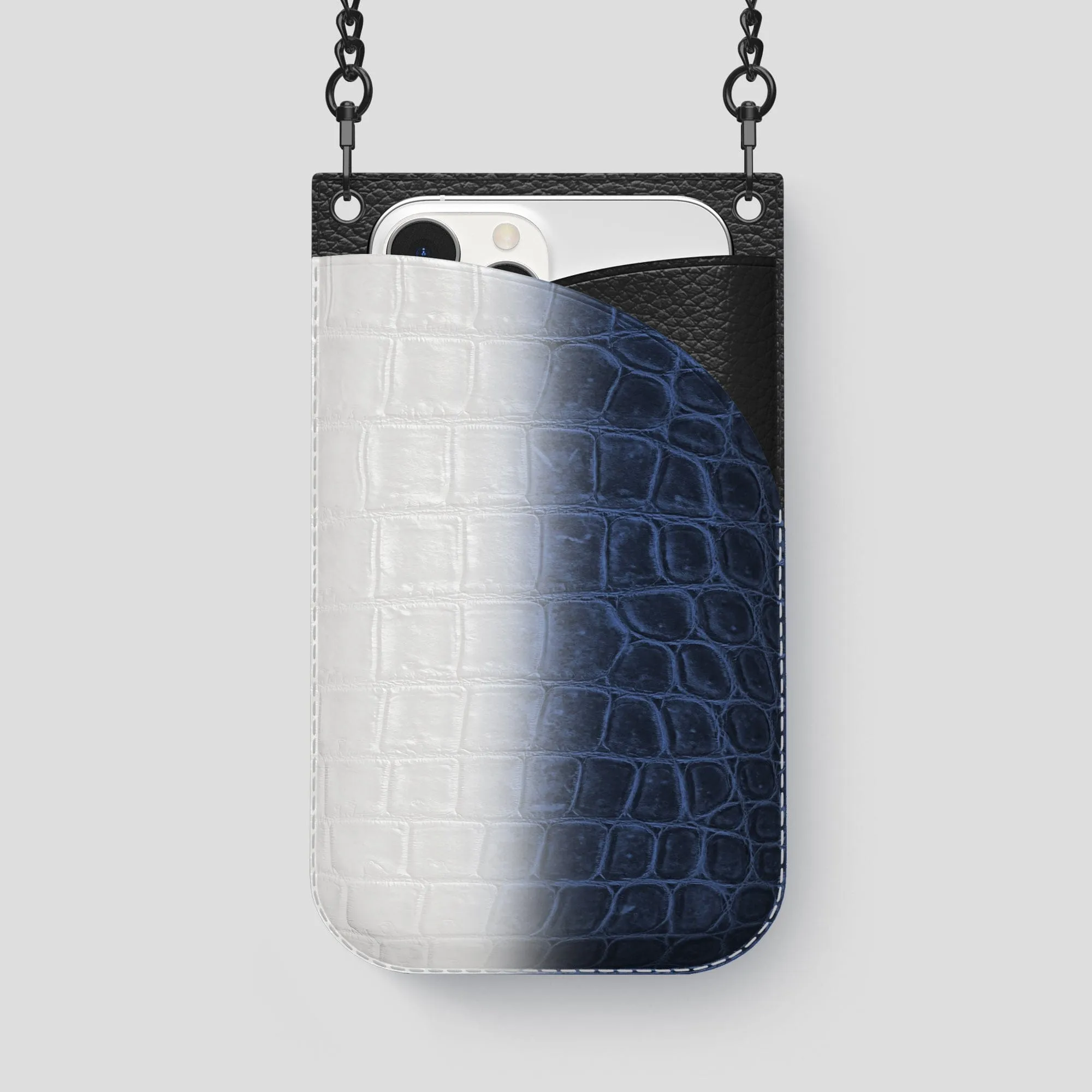 Crossbody Bag For iPhone 14 Pro Max In Himalayan Crocodile